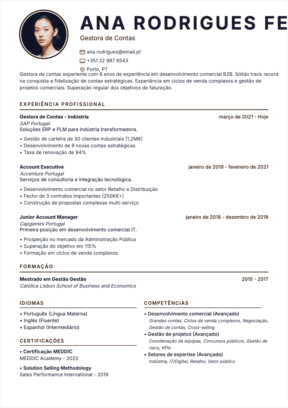 CV Gestor Negocios Confirmé - CV Gestor Negocios