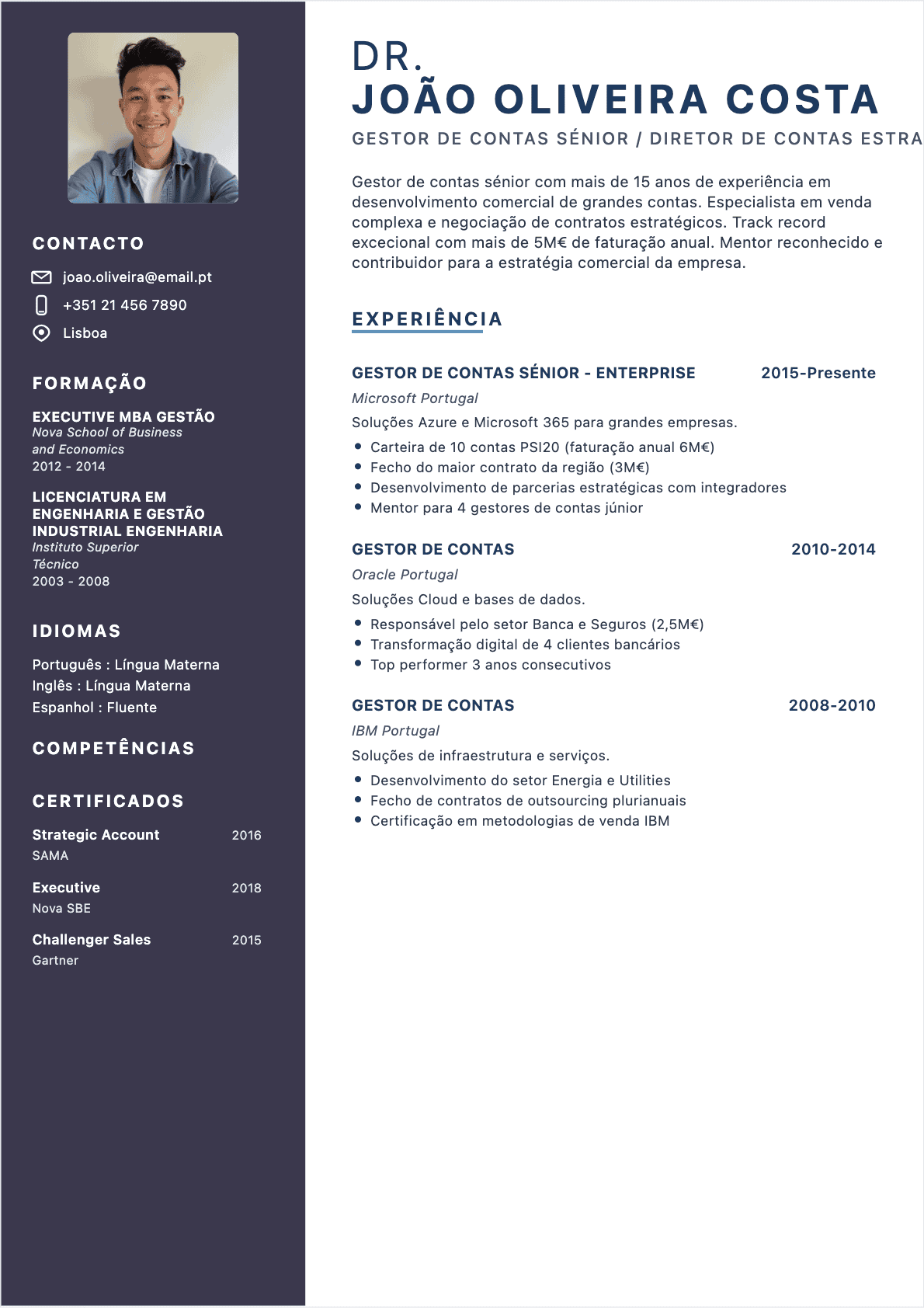 Gestor Negocios Senior - CV Gestor Negocios