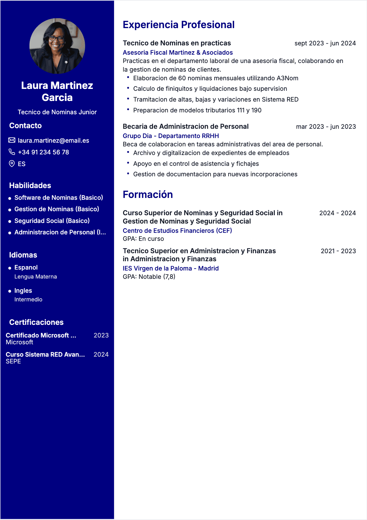 CV Payroll Manager Junior - CV Payroll Manager