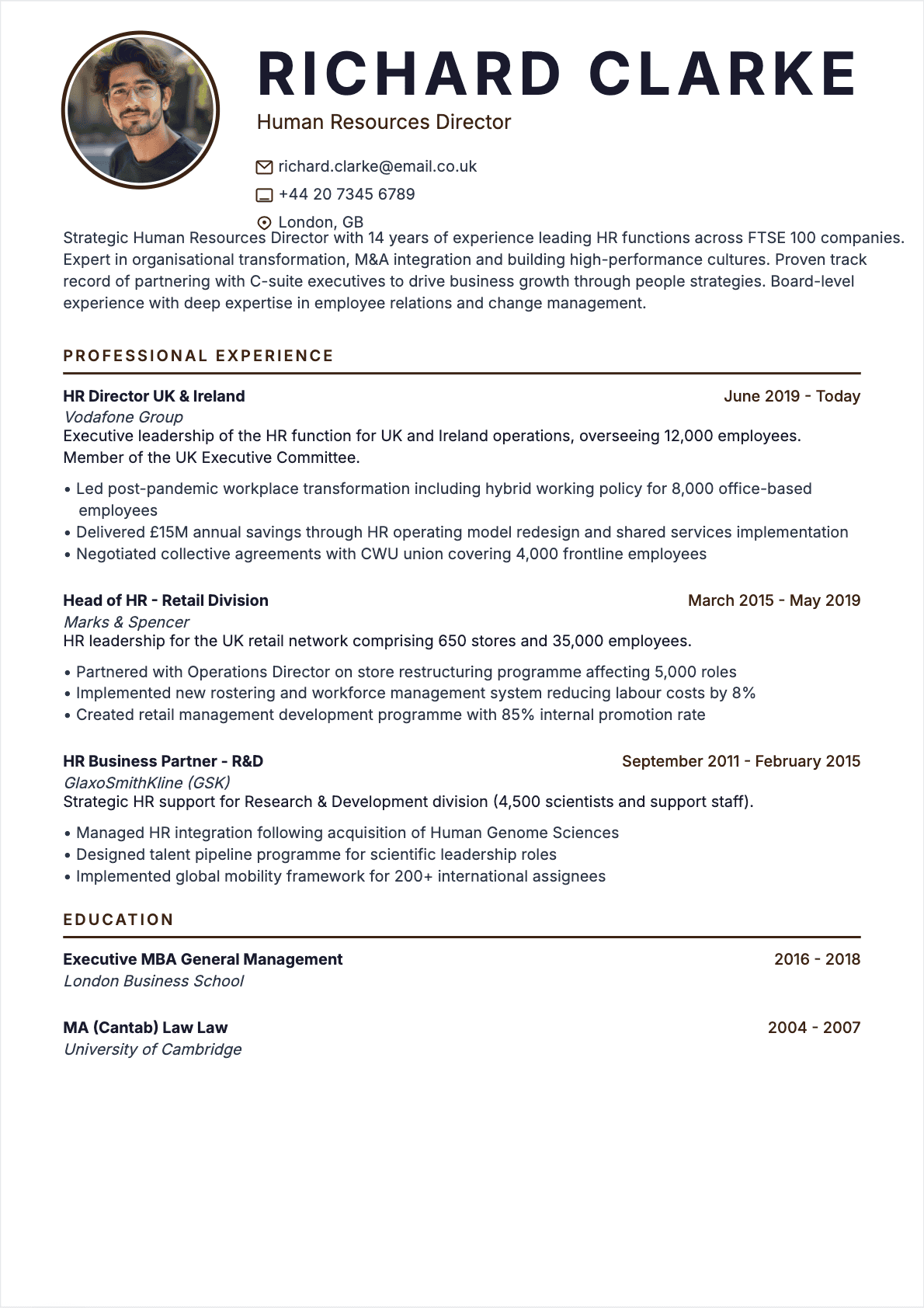 Resume HR Director Senior - HR Director Resume