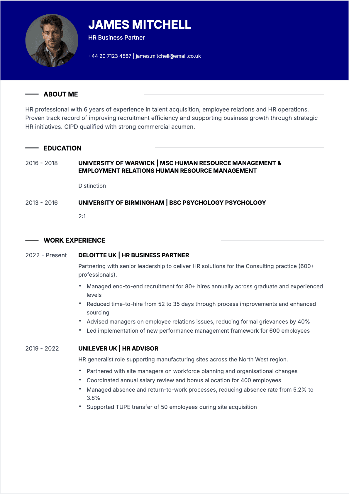 Resume HR Specialist Confirmé - HR Specialist Resume