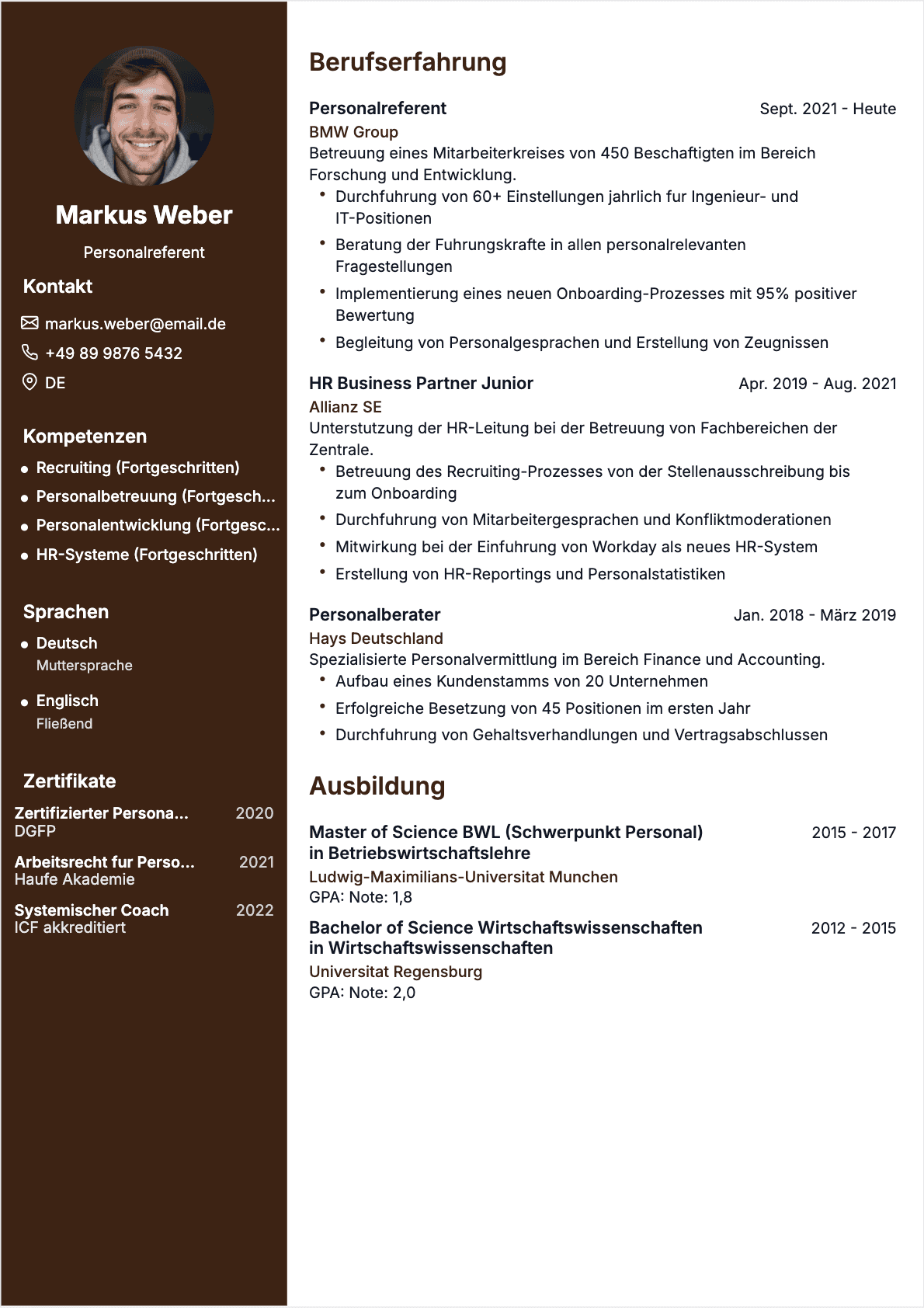 CV HR-Spezialist