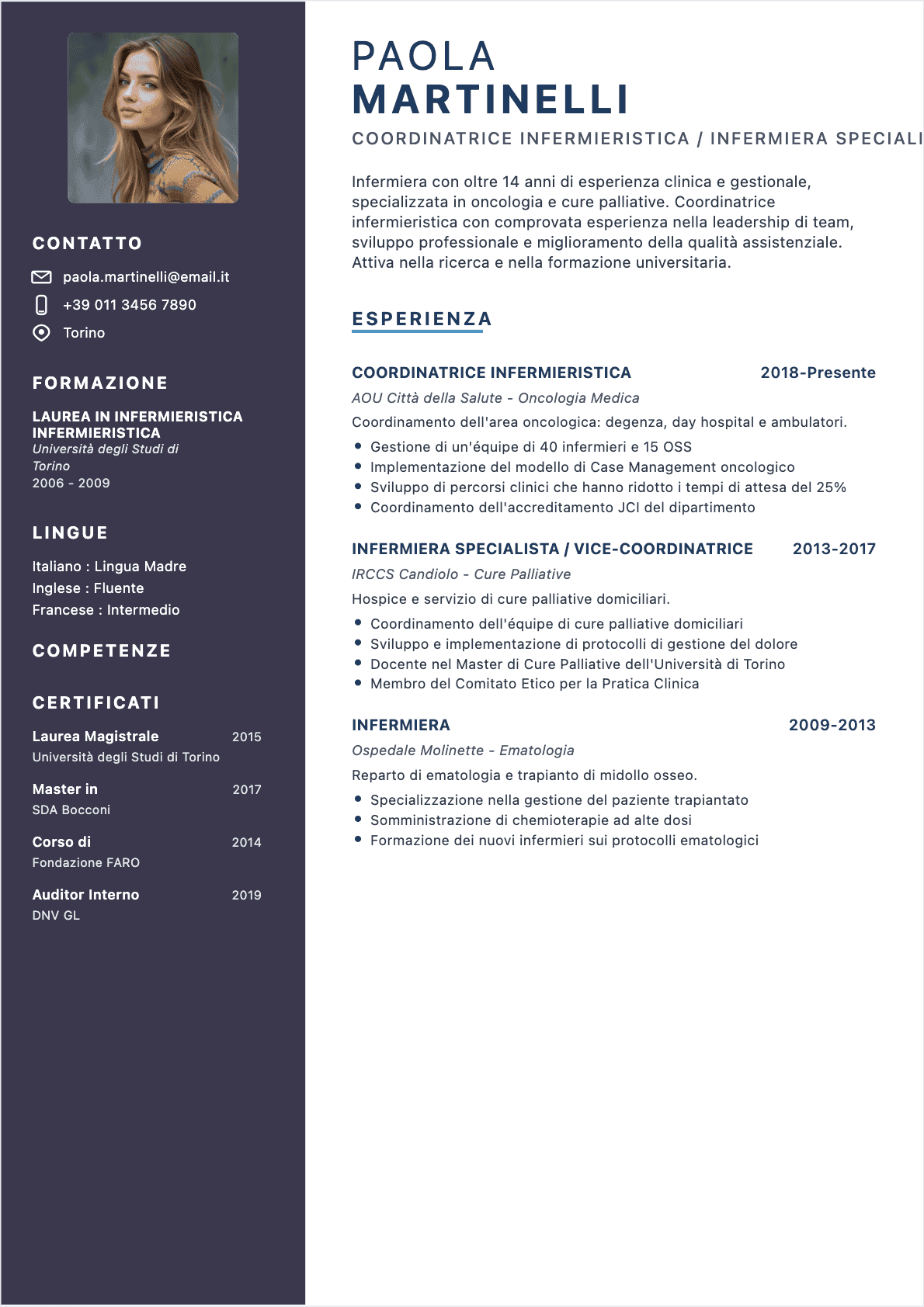 CV Infermiere Senior - CV Infermiere