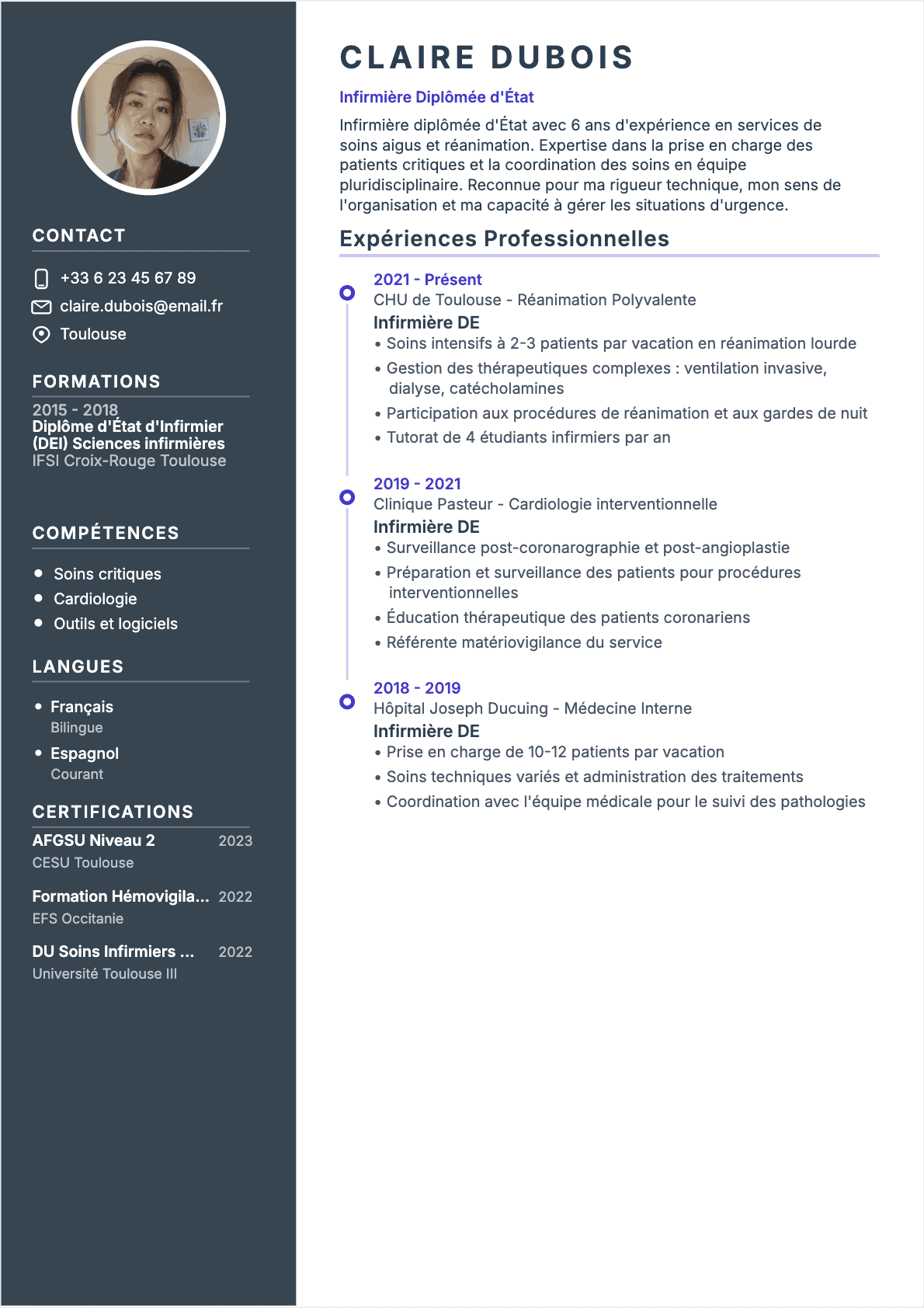 Infirmier Confirmé - CV Infirmier