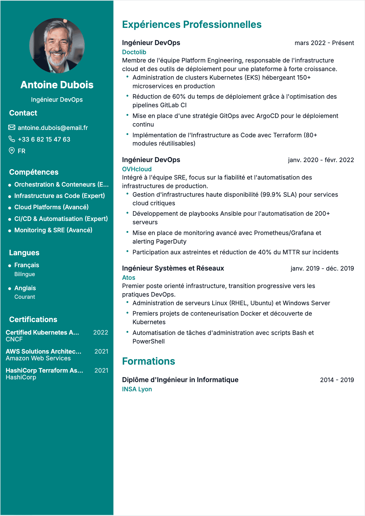 CV Ingénieur DevOps Confirmé - CV Ingénieur DevOps