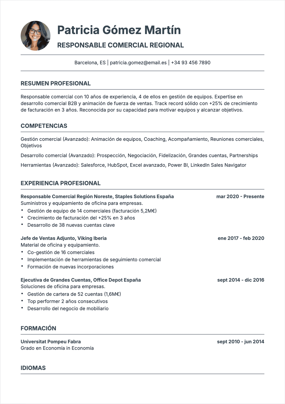 CV Jefe de Ventas Confirmé - CV Jefe de Ventas