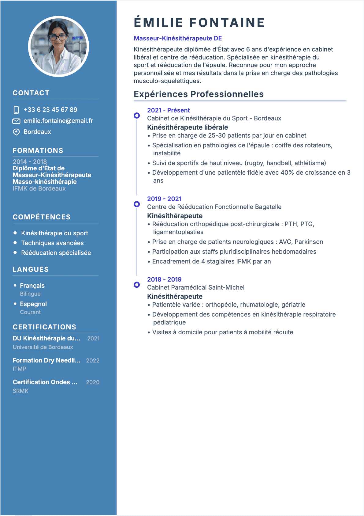 CV Kinésithérapeute Confirmé - CV Kinésithérapeute