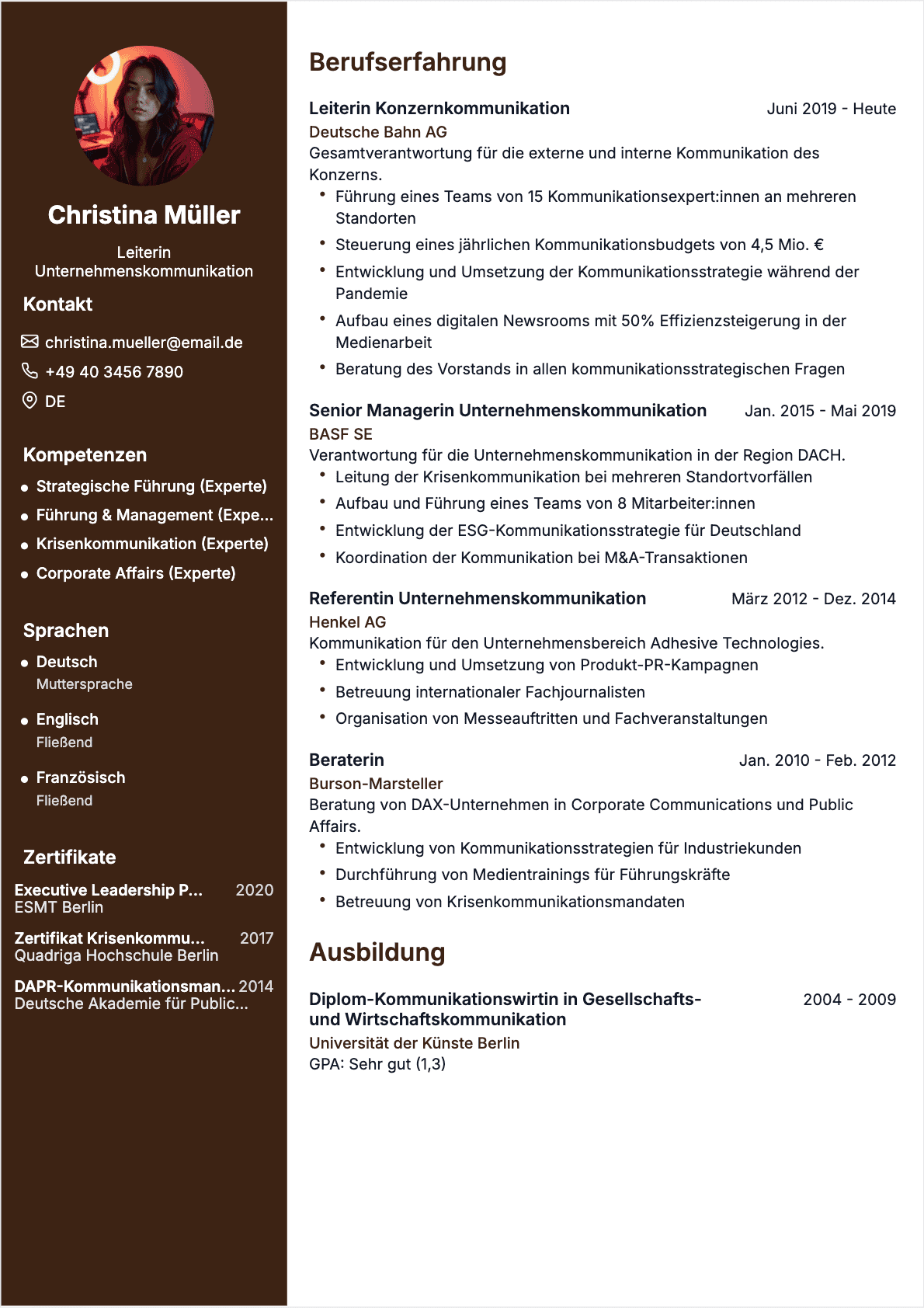 Kommunikationsspezialist Senior - Kommunikationsspezialist Lebenslauf