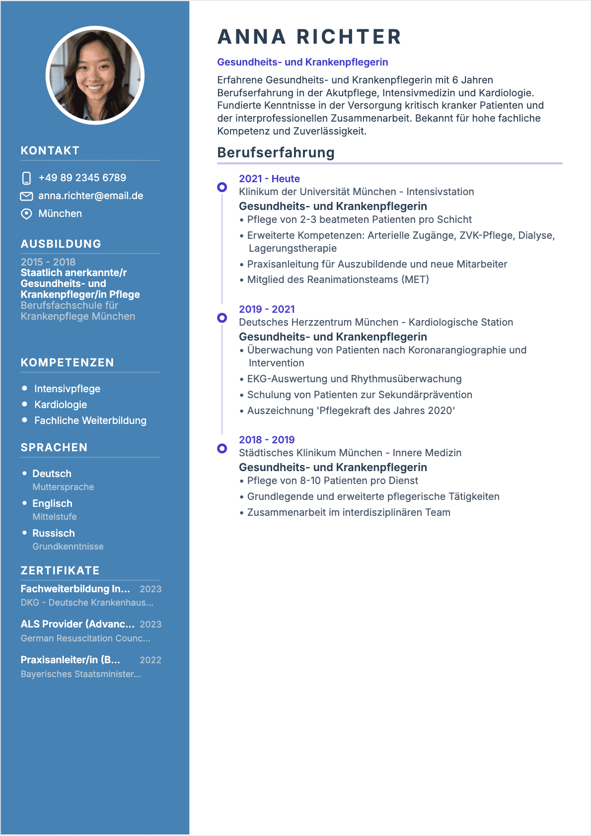 Krankenpfleger Confirmé - Krankenpfleger Lebenslauf