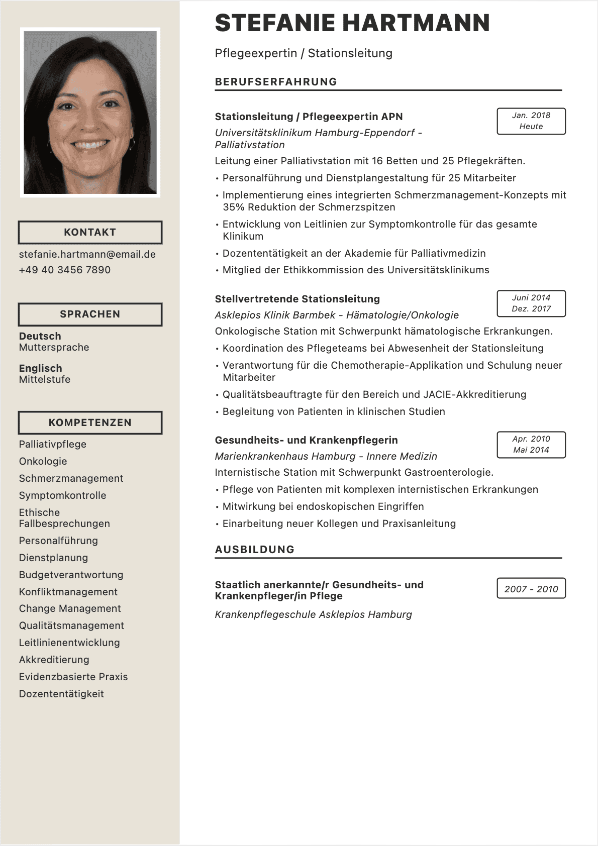 CV Krankenpfleger Senior - Krankenpfleger Lebenslauf