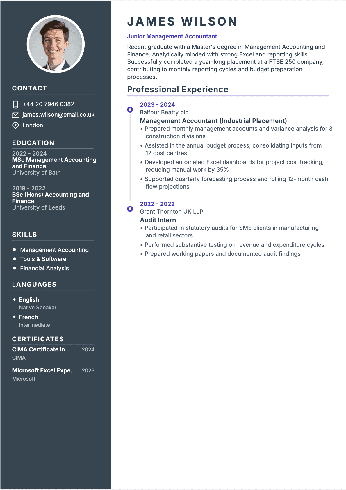 Management Controller Junior - Management Controller Resume