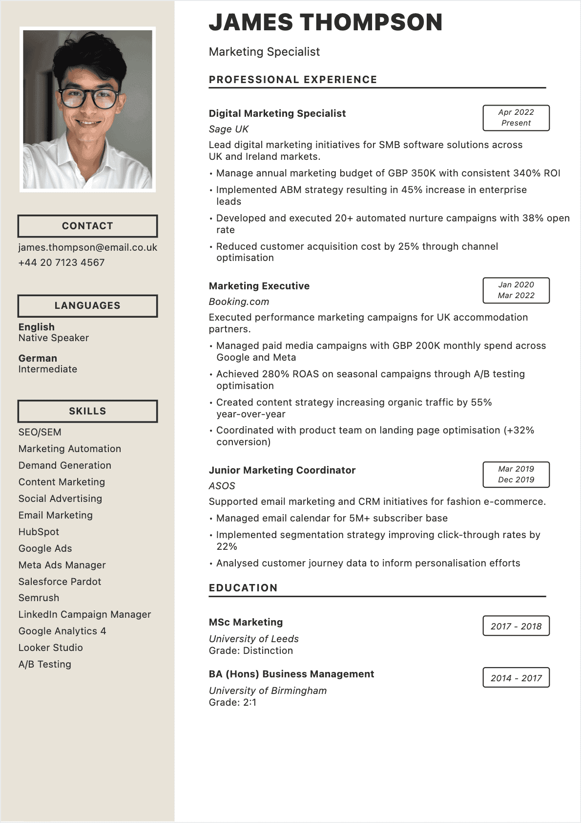 Resume Marketing Officer Confirmé - Marketing Officer Resume
