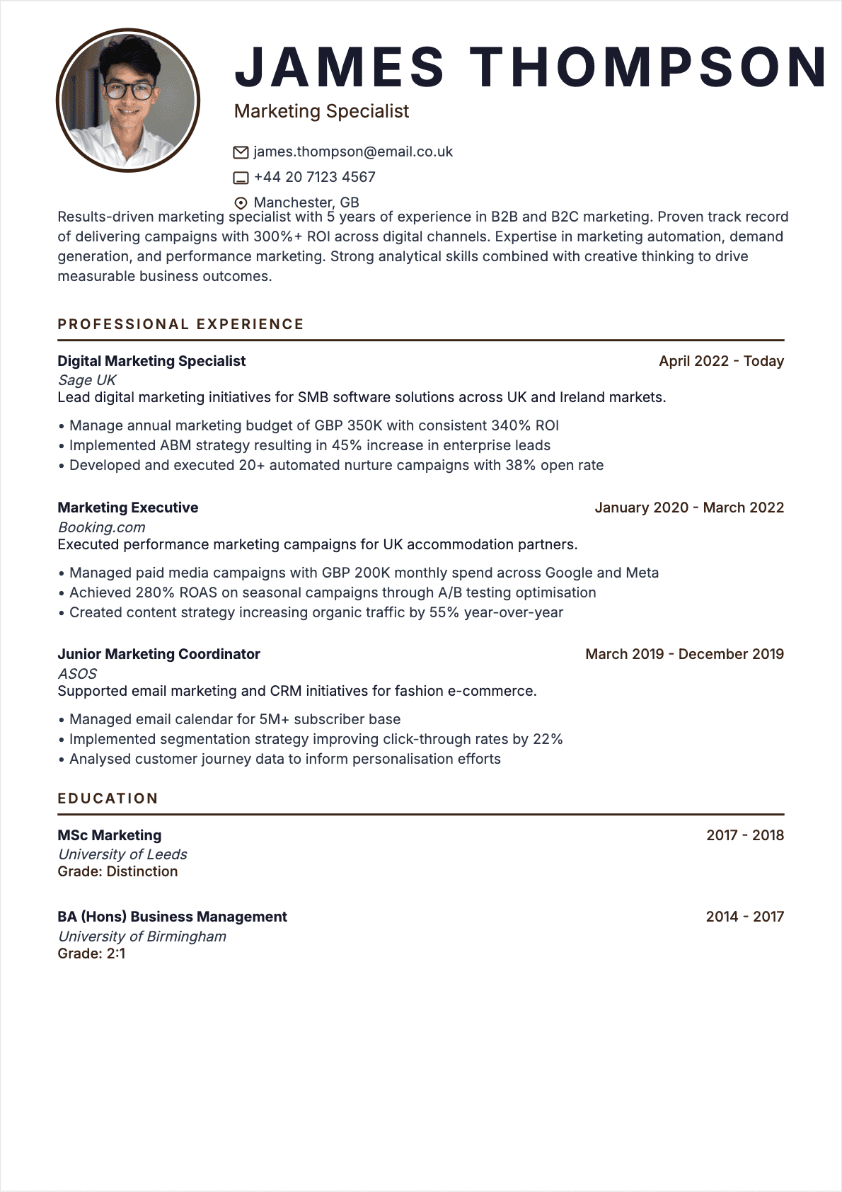 Resume Marketing Officer Confirmé - Marketing Officer Resume