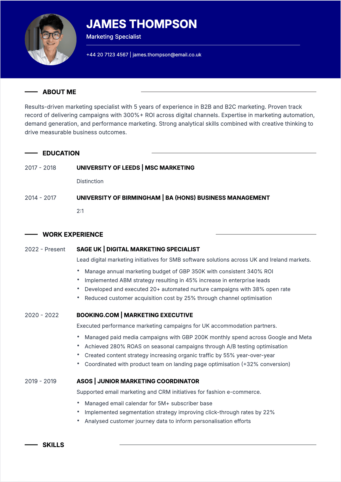 Resume Marketing Officer Confirmé - Marketing Officer Resume