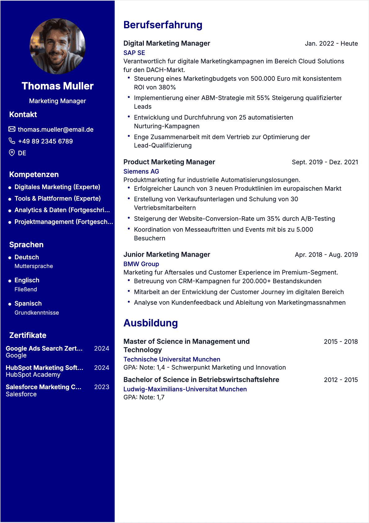 Marketing-Spezialist Confirmé - Marketing-Spezialist Lebenslauf