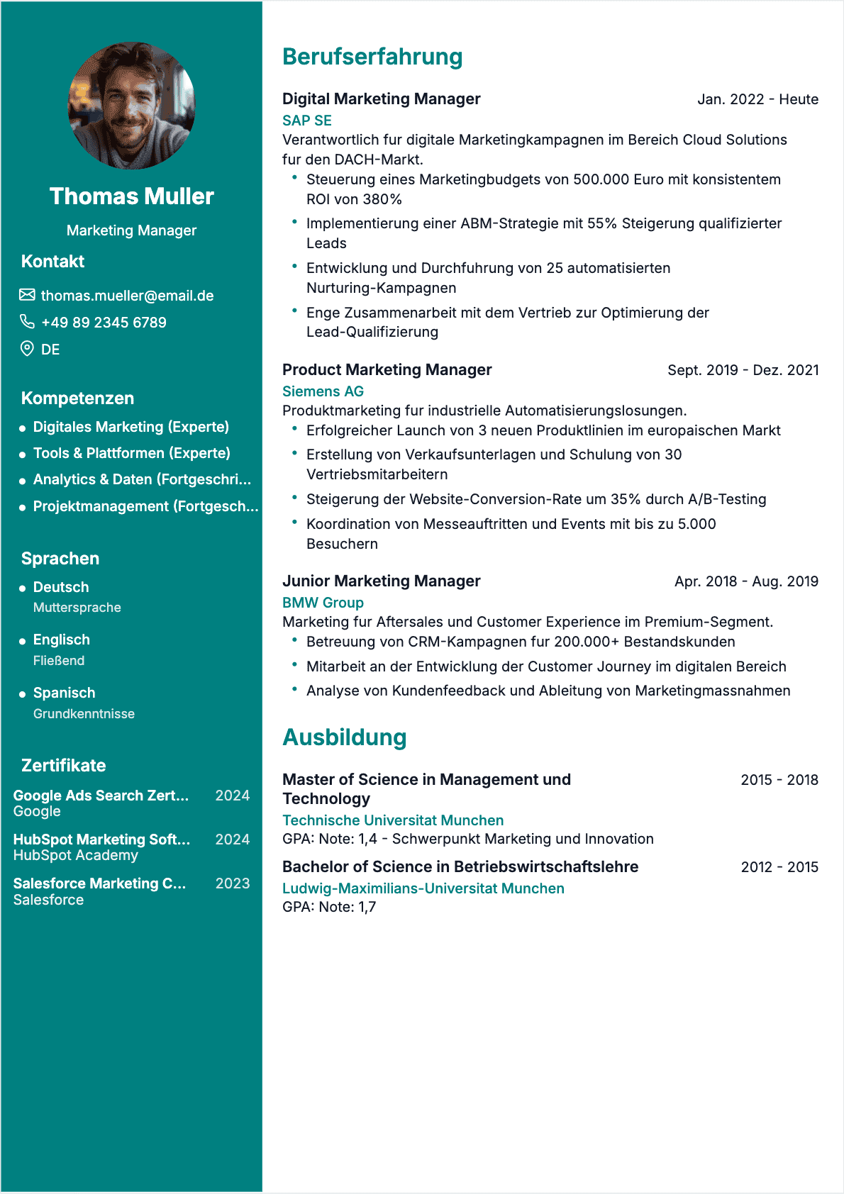 Marketing-Spezialist Confirmé - Marketing-Spezialist Lebenslauf