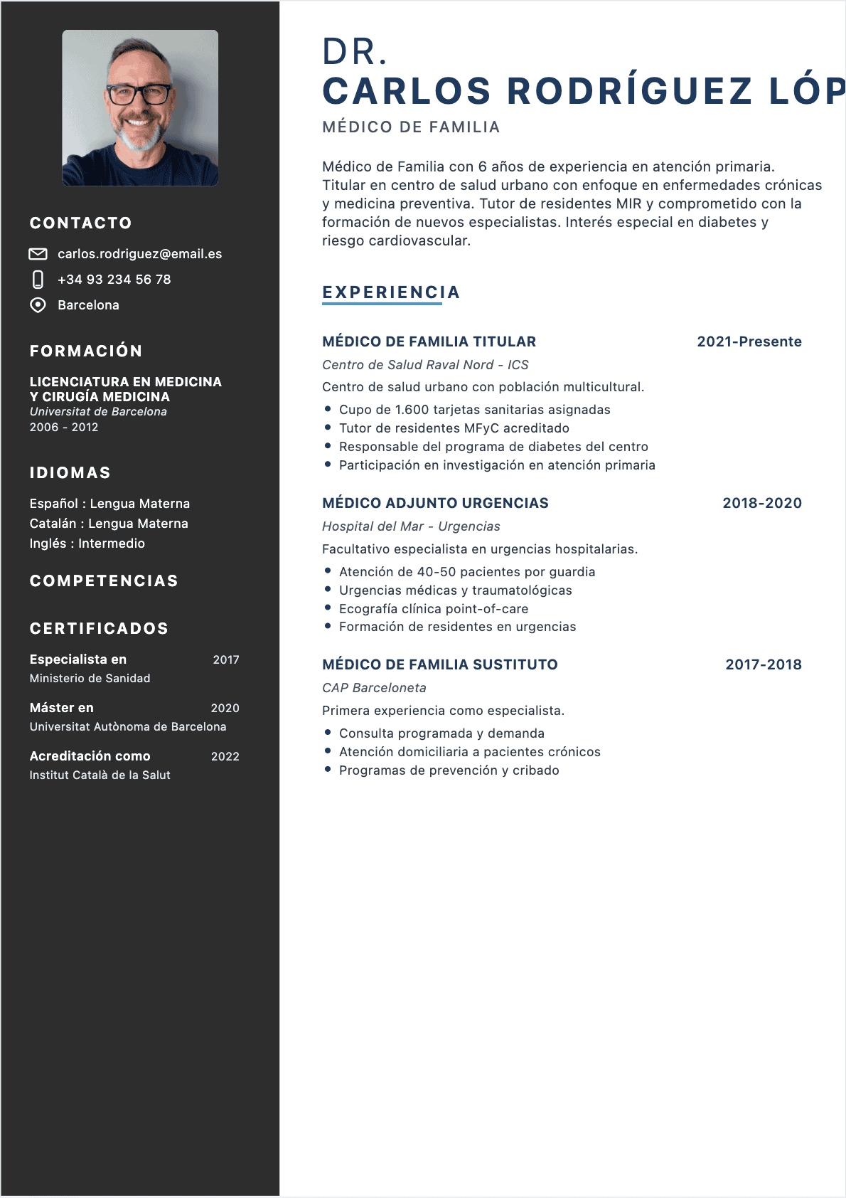 CV Médico Confirmé - CV Médico