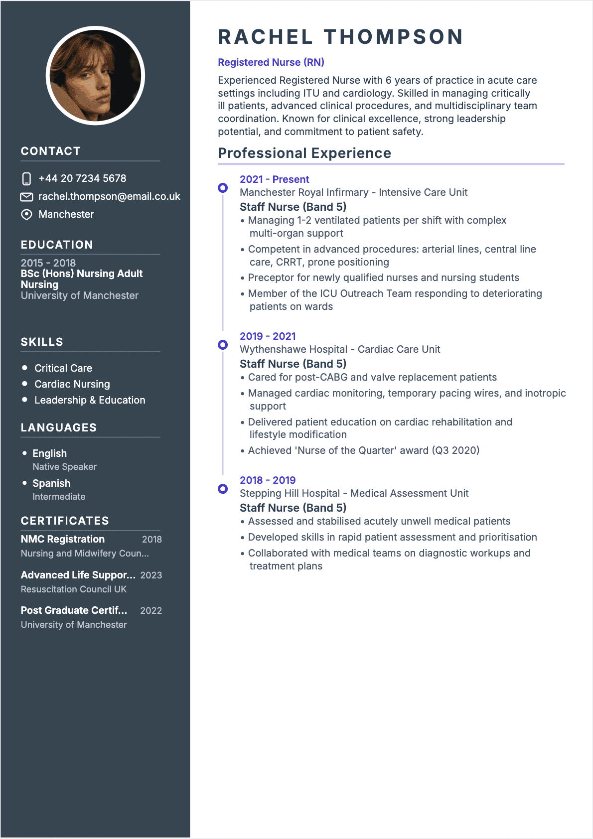 Resume Nurse Confirmé - Nurse Resume