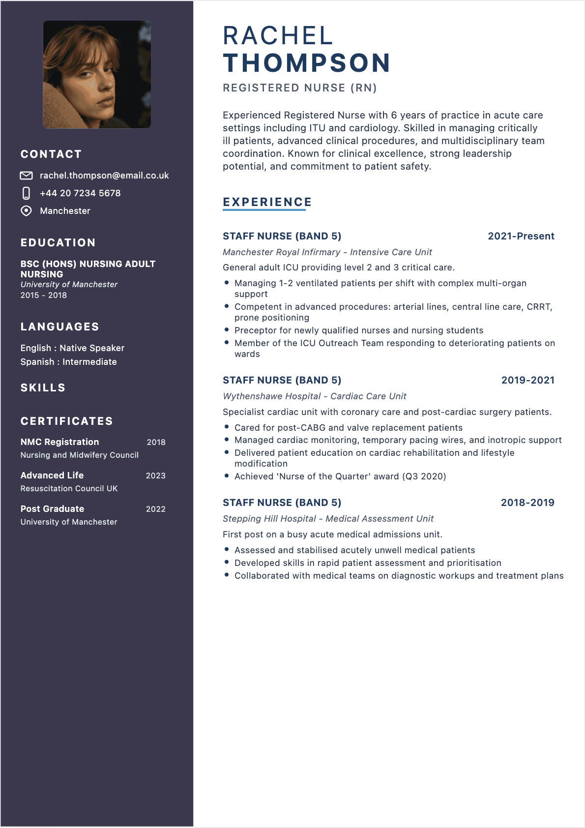 Nurse Confirmé - Nurse Resume