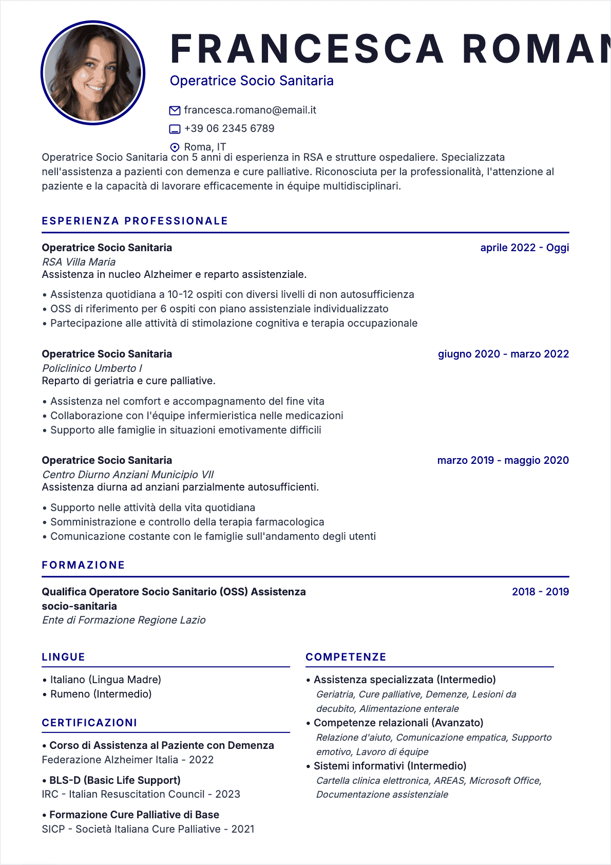 CV Operator Socio Sanitario Confirmé - CV Operator Socio Sanitario