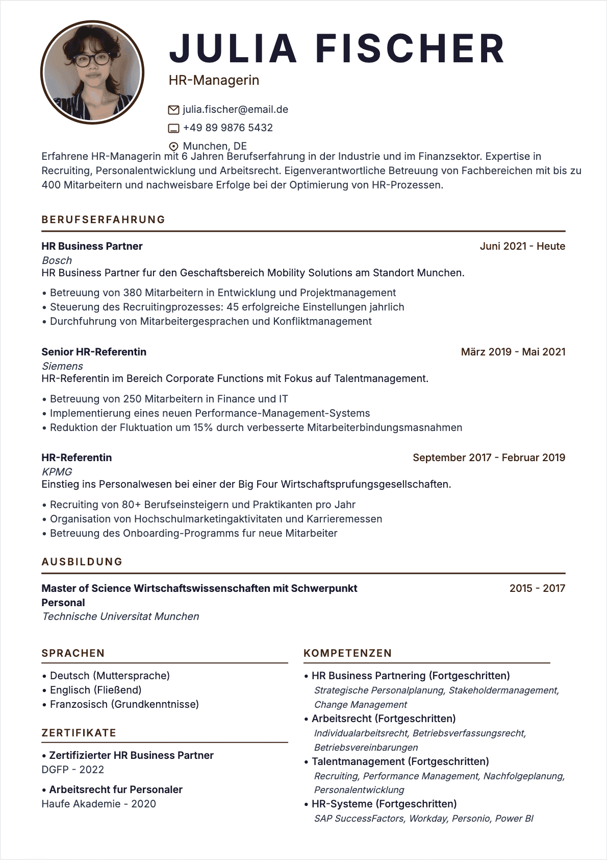 CV Hr Manager Confirmé - Hr Manager Lebenslauf