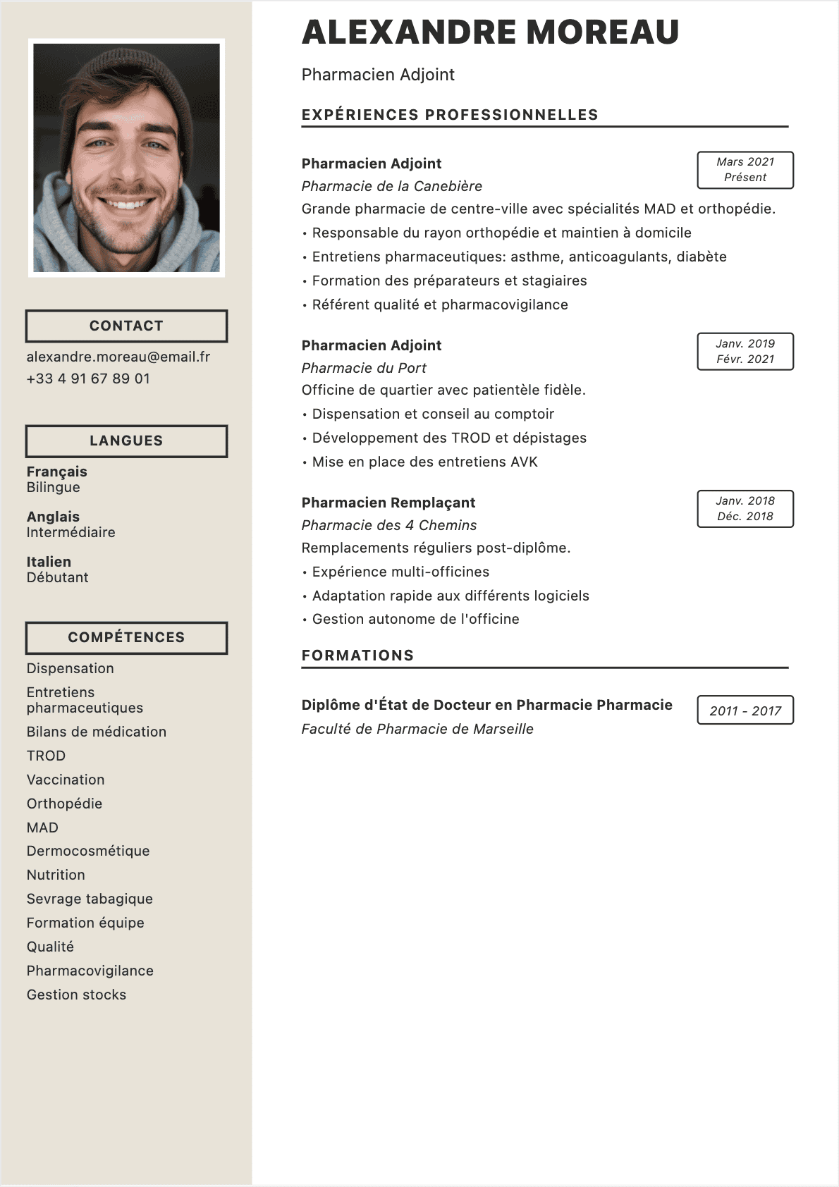 CV Pharmacien Confirmé - CV Pharmacien