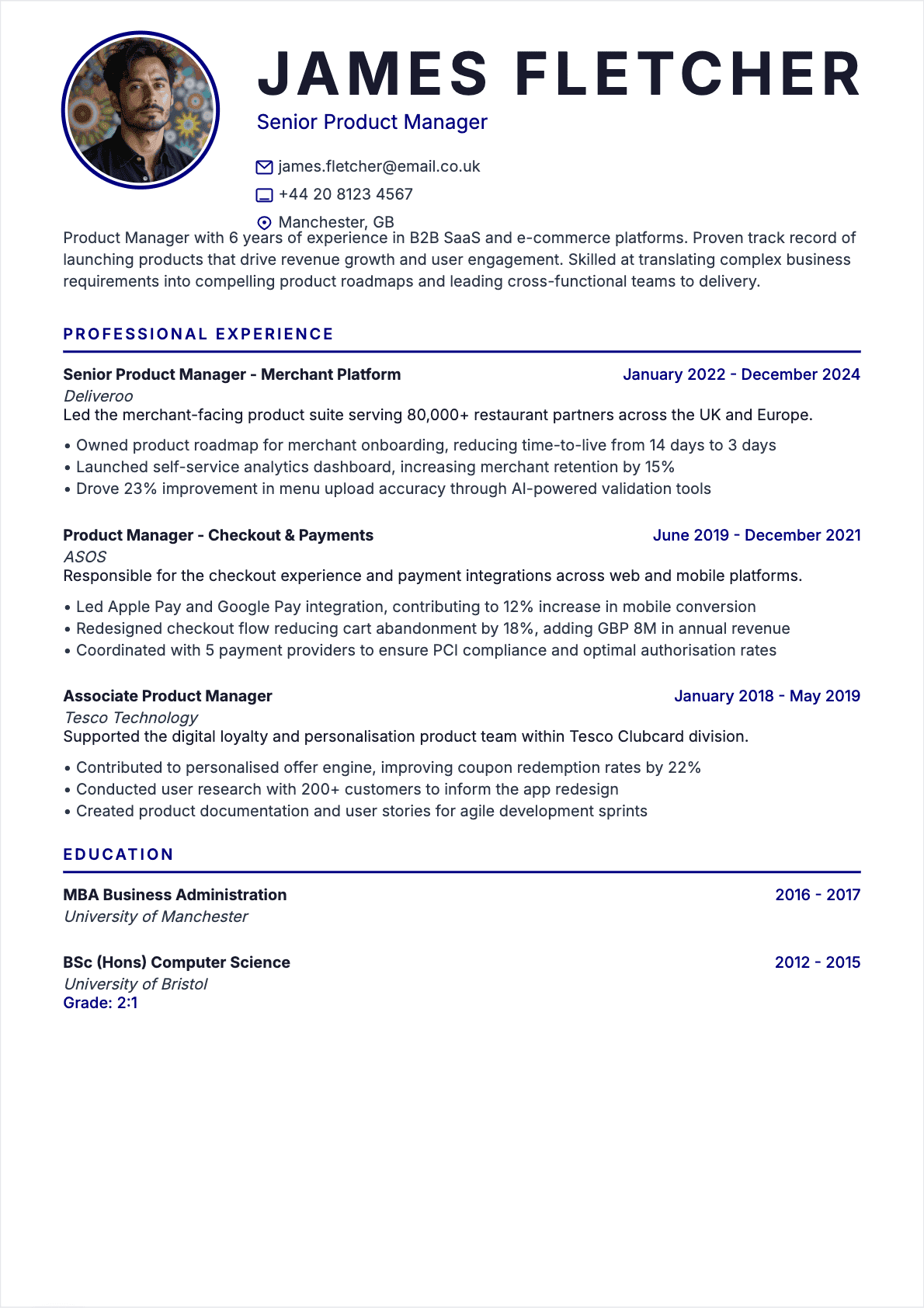 Product manager Confirmé - CV Product manager