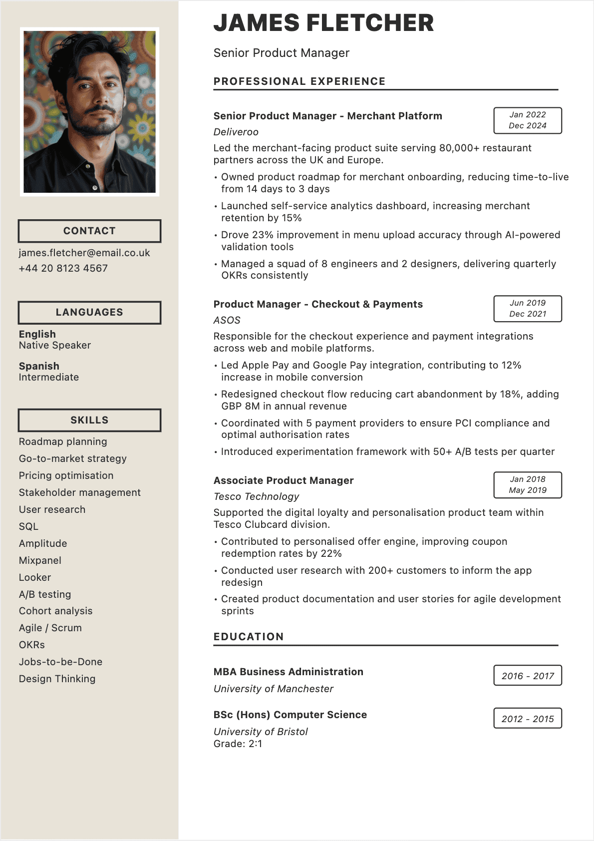 CV Product manager