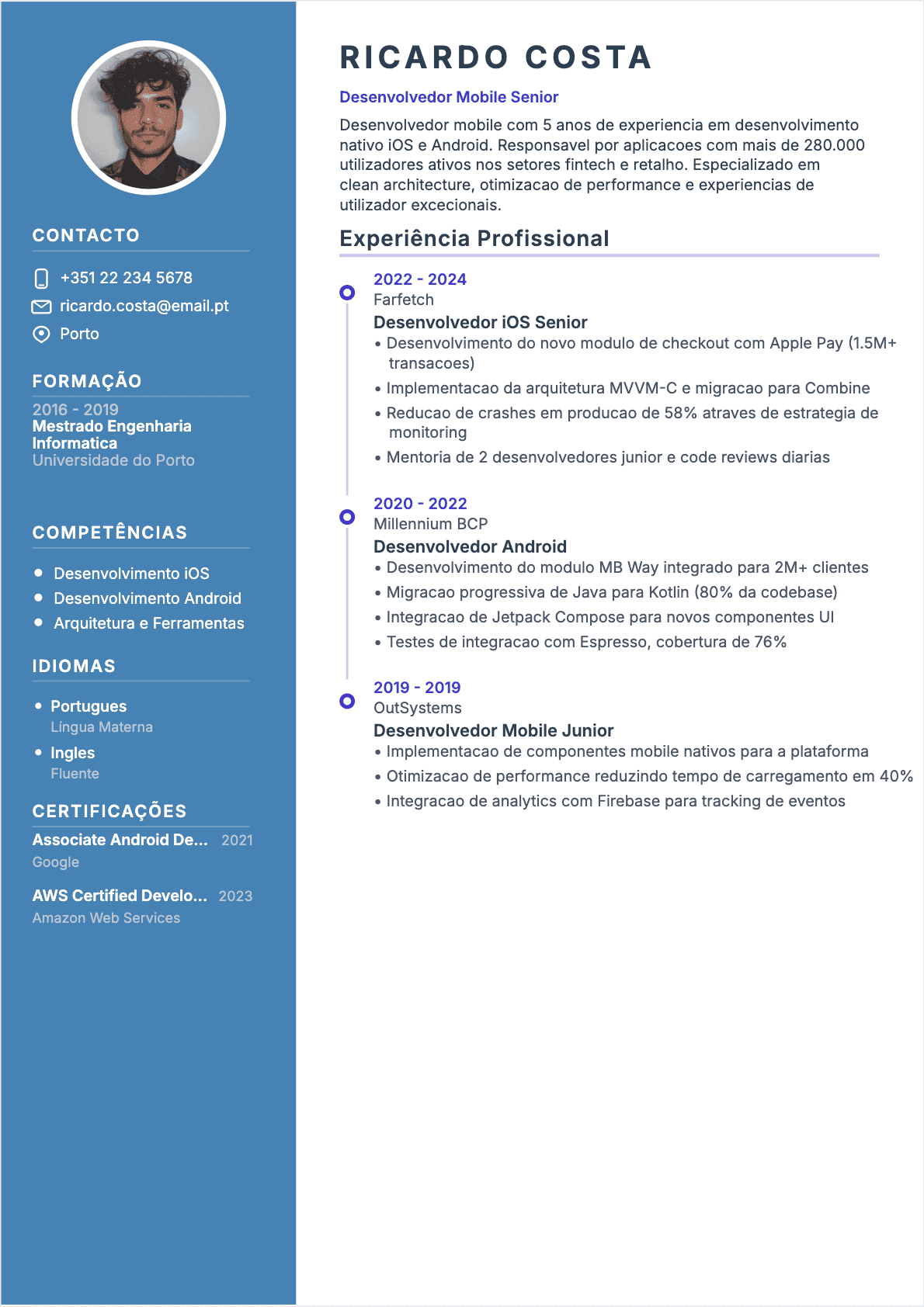 Programador mobile Confirmé - CV Programador mobile