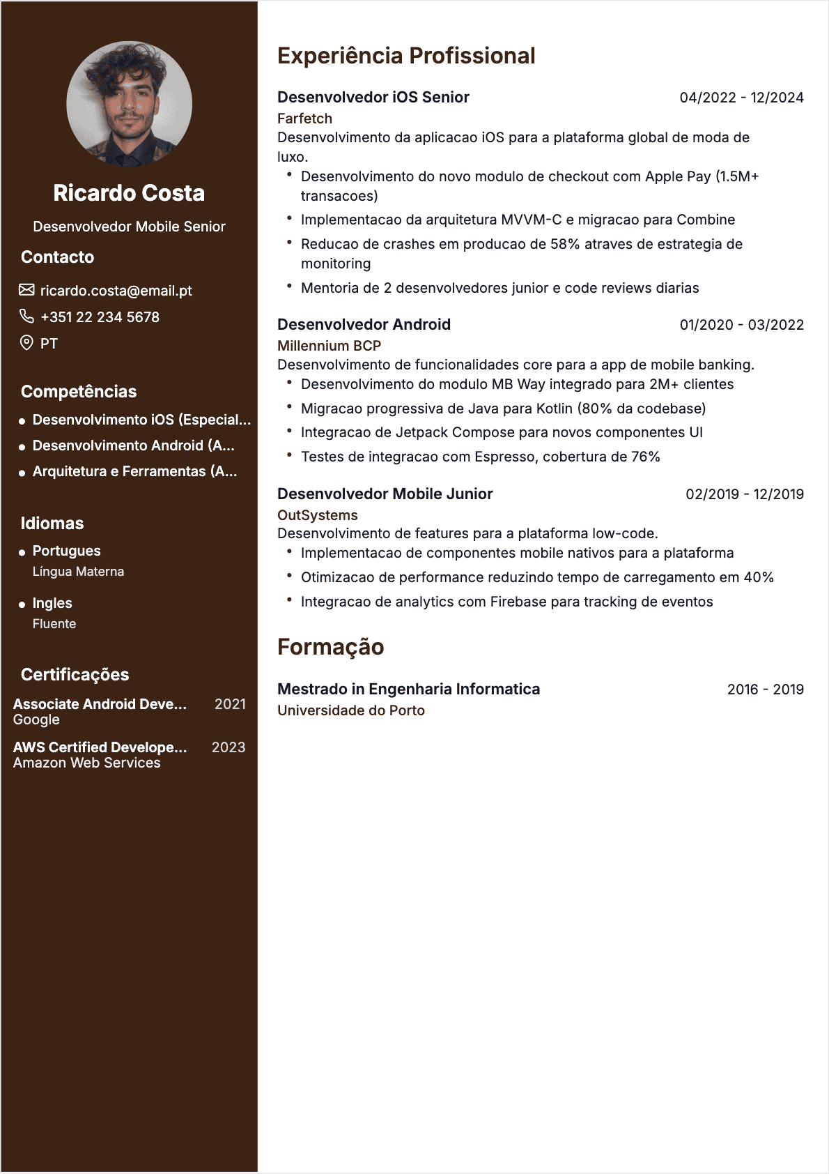 Programador mobile Confirmé - CV Programador mobile