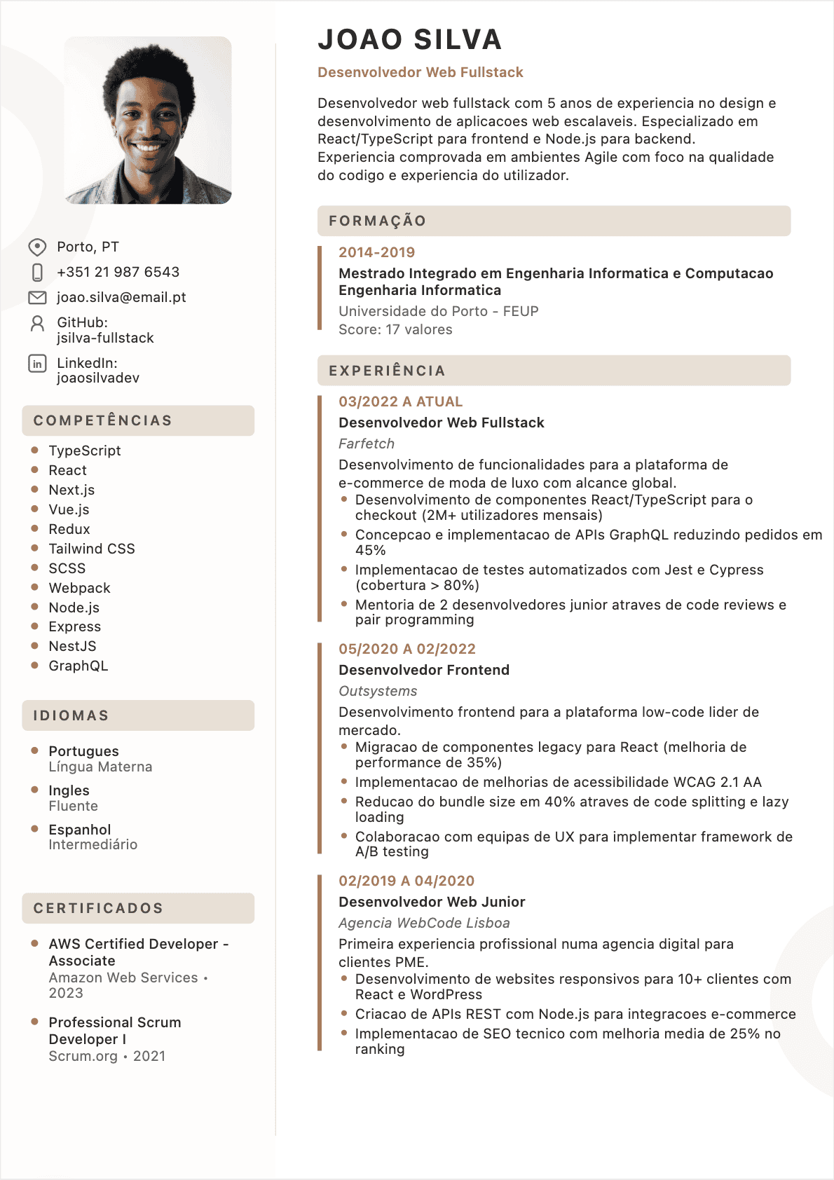 CV Programador web Confirmé - CV Programador web