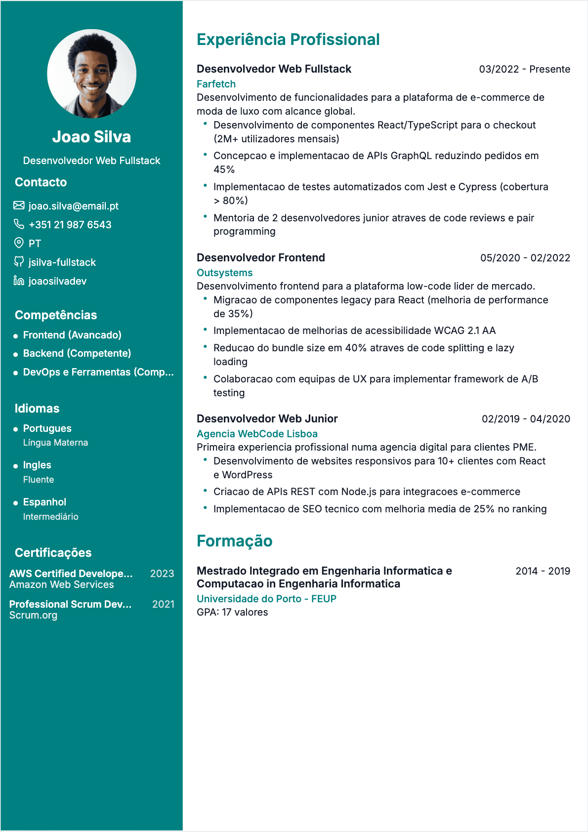 Programador web Confirmé - CV Programador web