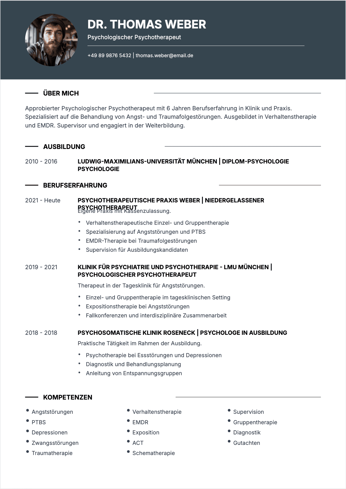 Psychologist Confirmé - Psychologist Lebenslauf