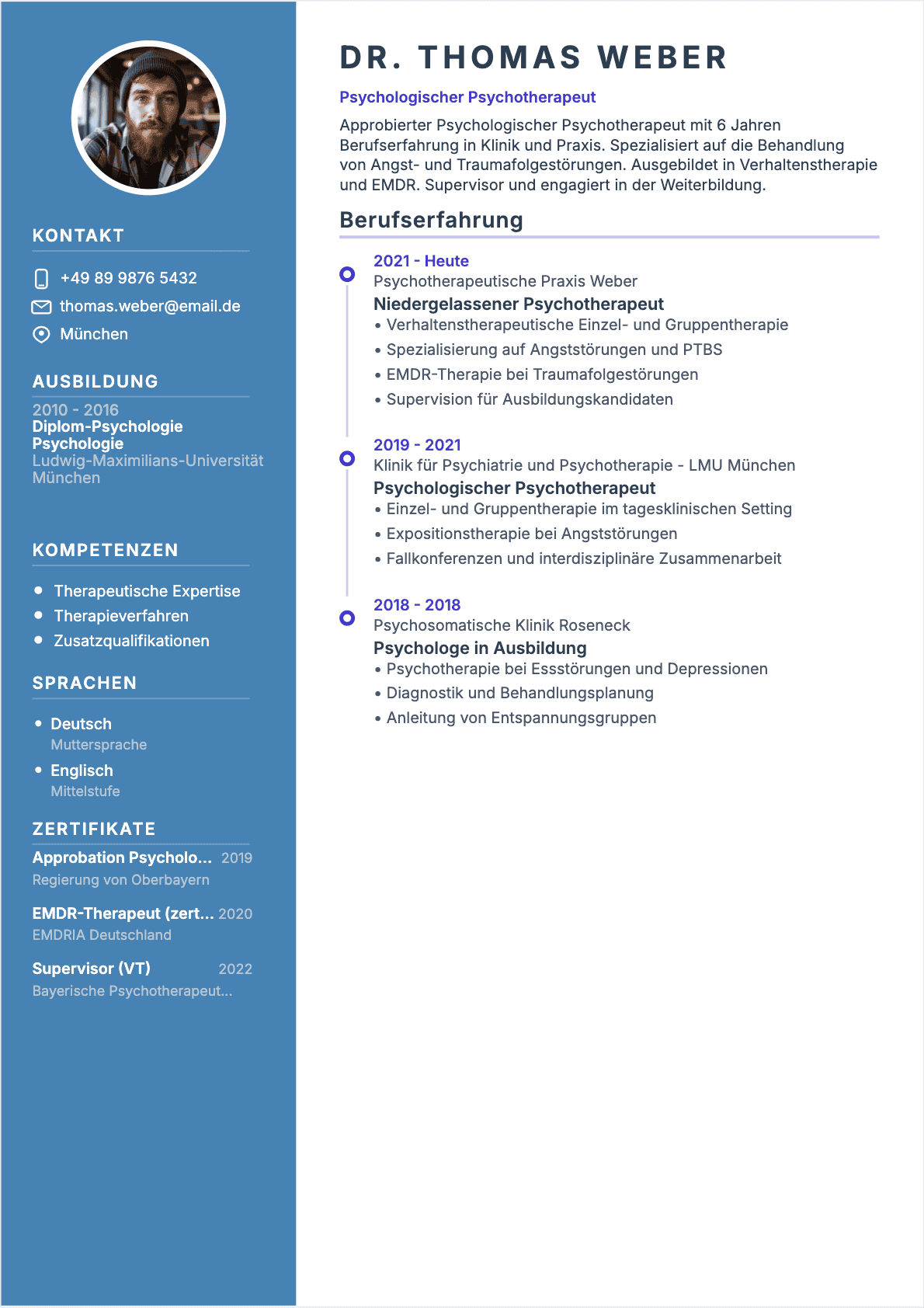 Psychologist Confirmé - Psychologist Lebenslauf