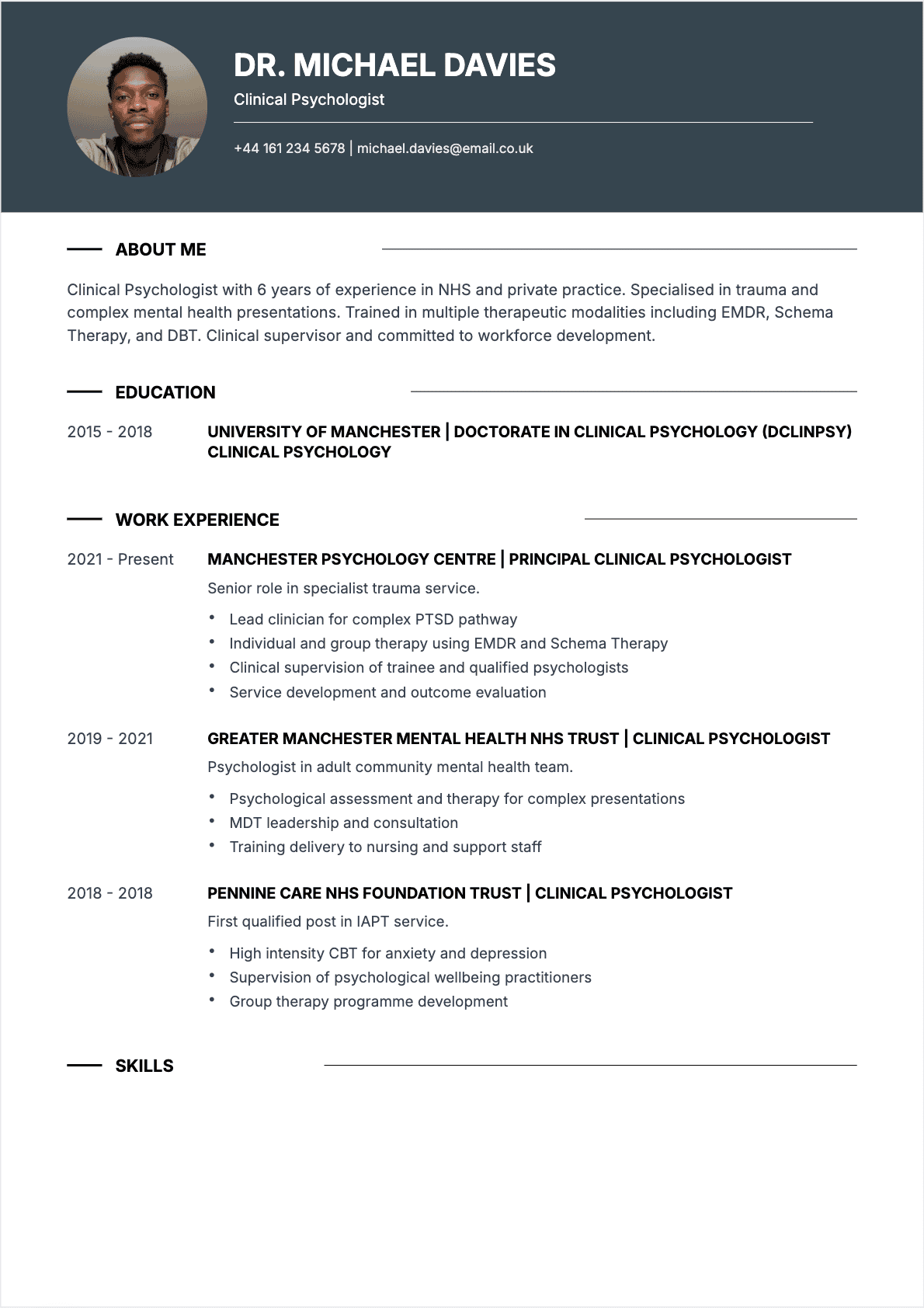 Psychologist Confirmé - Psychologist Resume