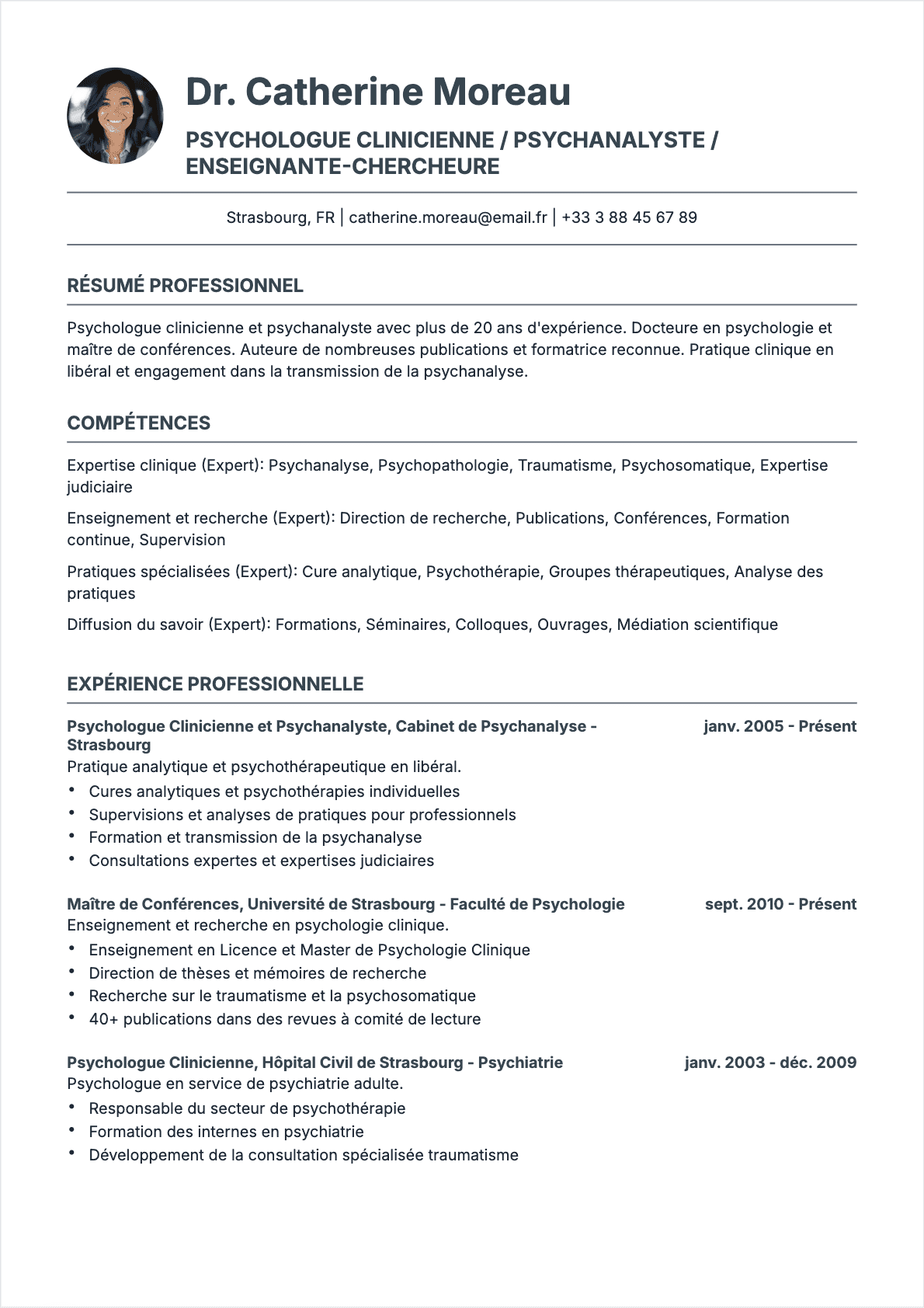 CV Psychologue Senior - CV Psychologue