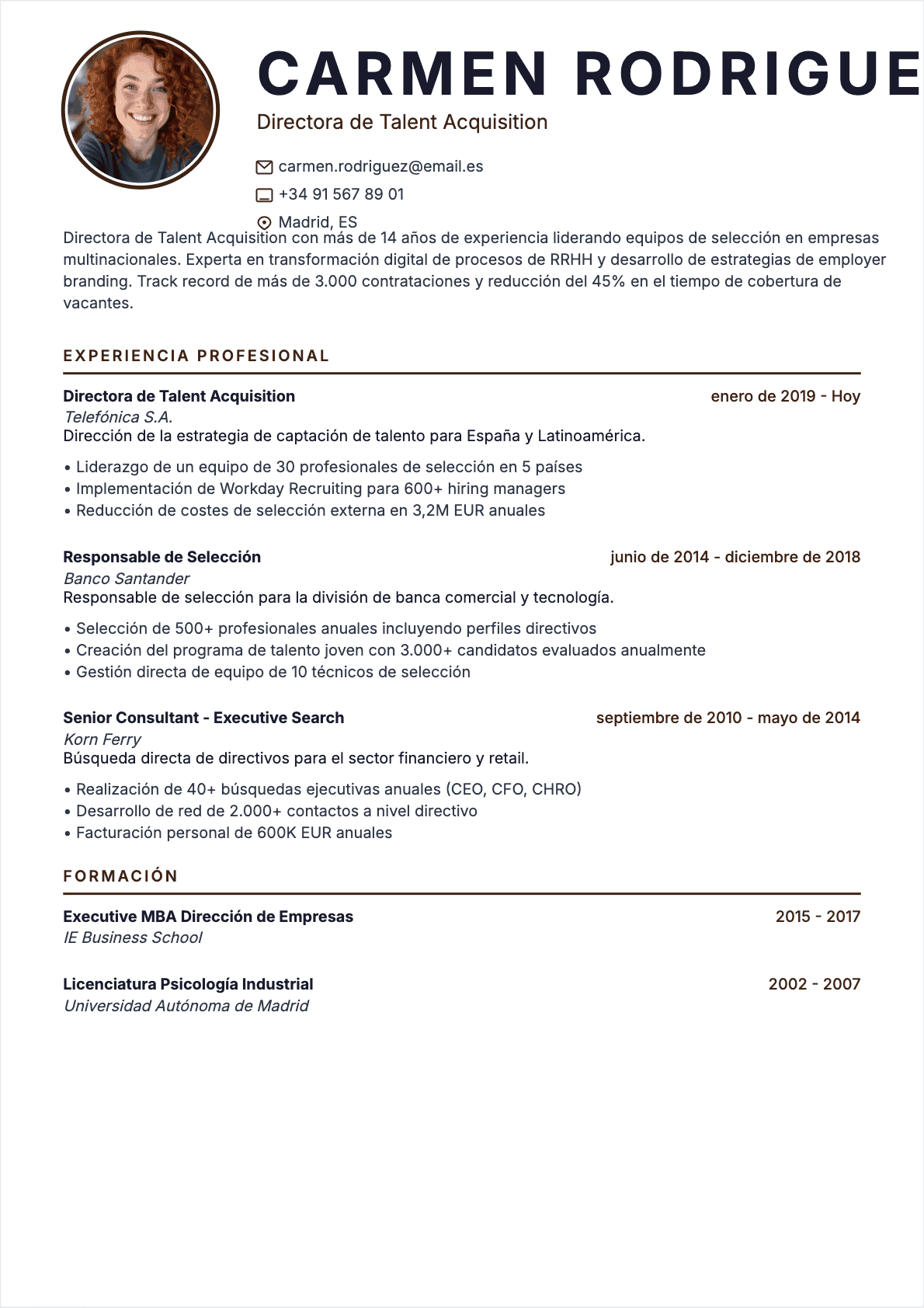 Reclutador Senior - CV Reclutador