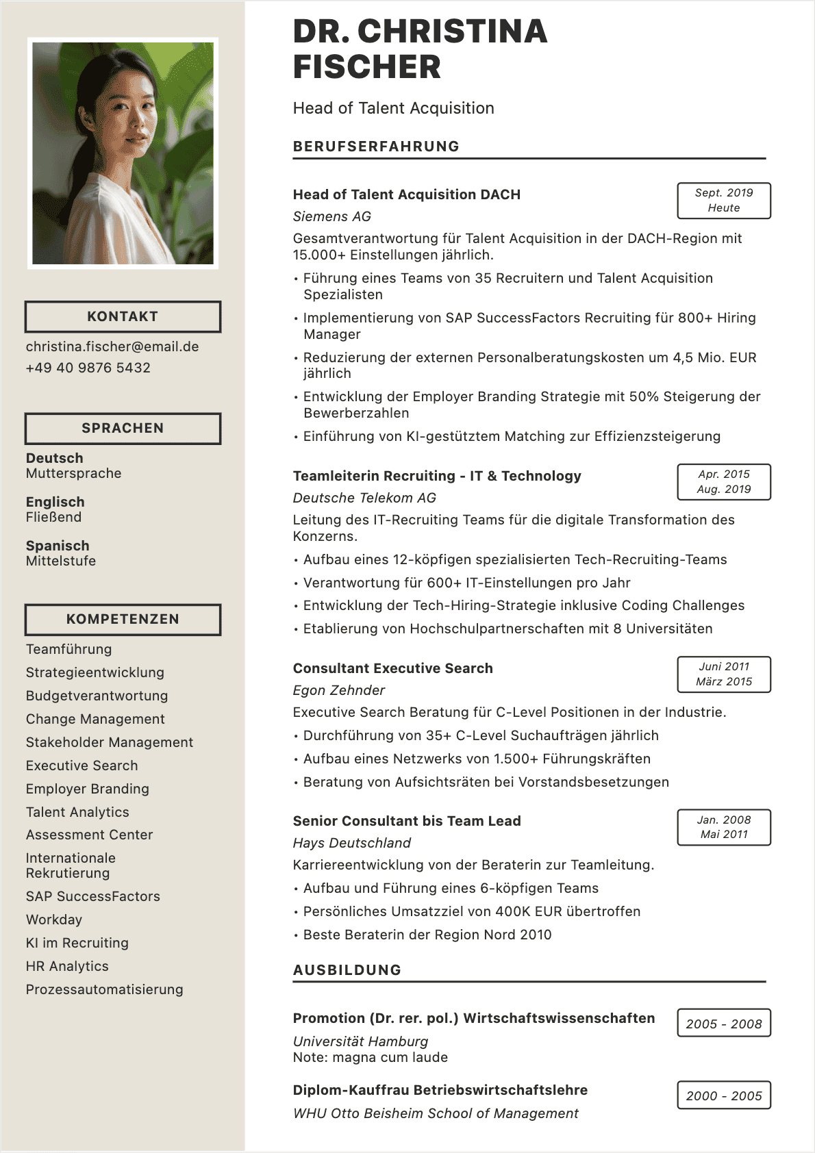 Recruiter Senior - Recruiter Lebenslauf