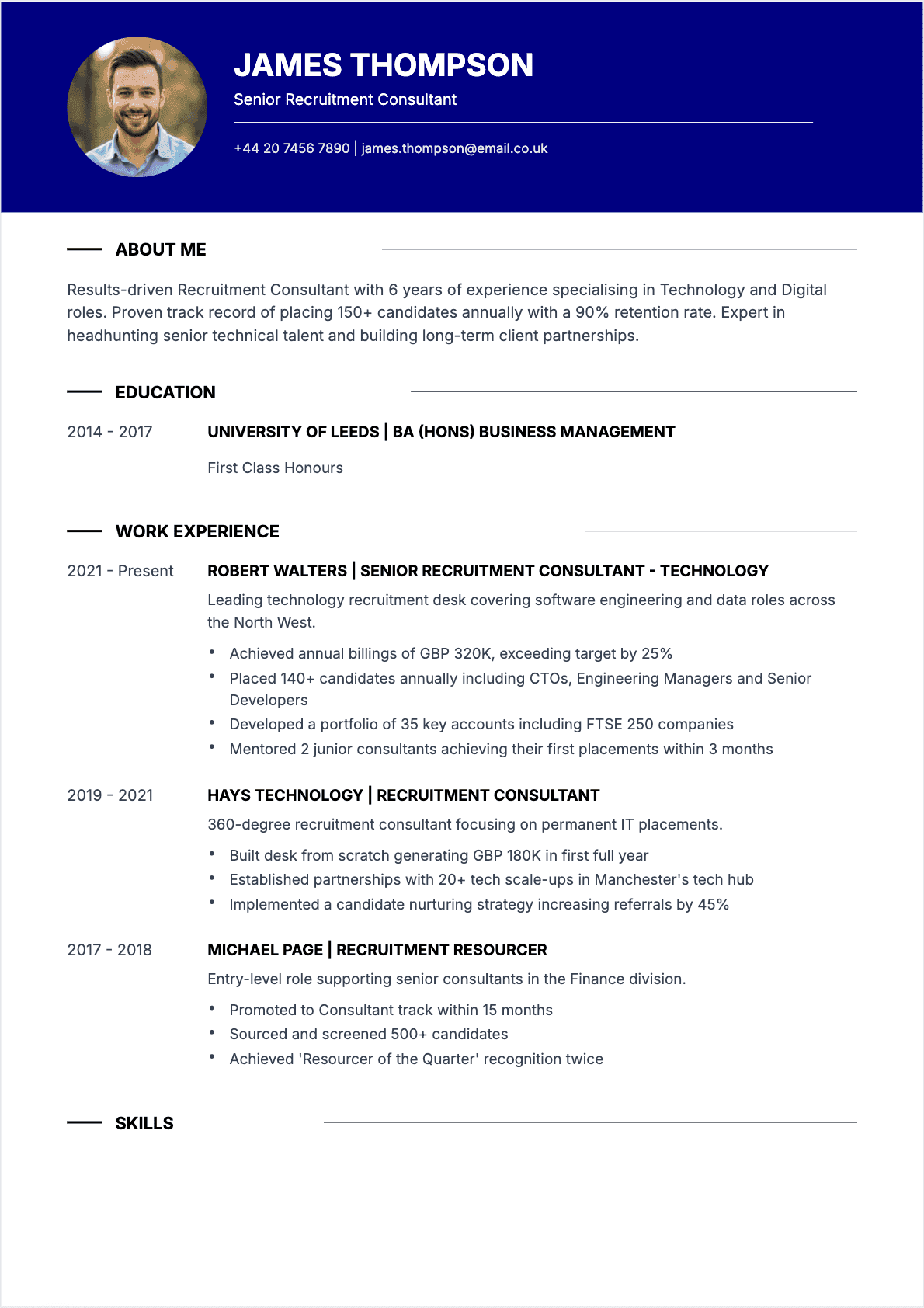 Recruiter Confirmé - Recruiter Resume