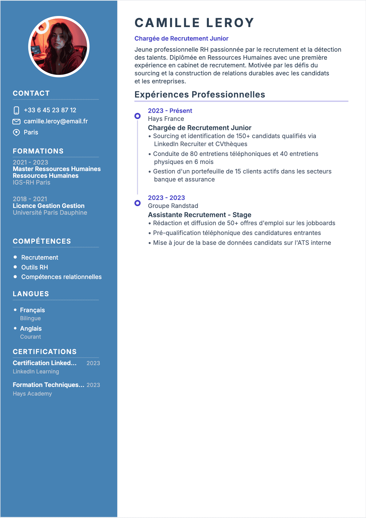 CV Recruteur Junior - CV Recruteur