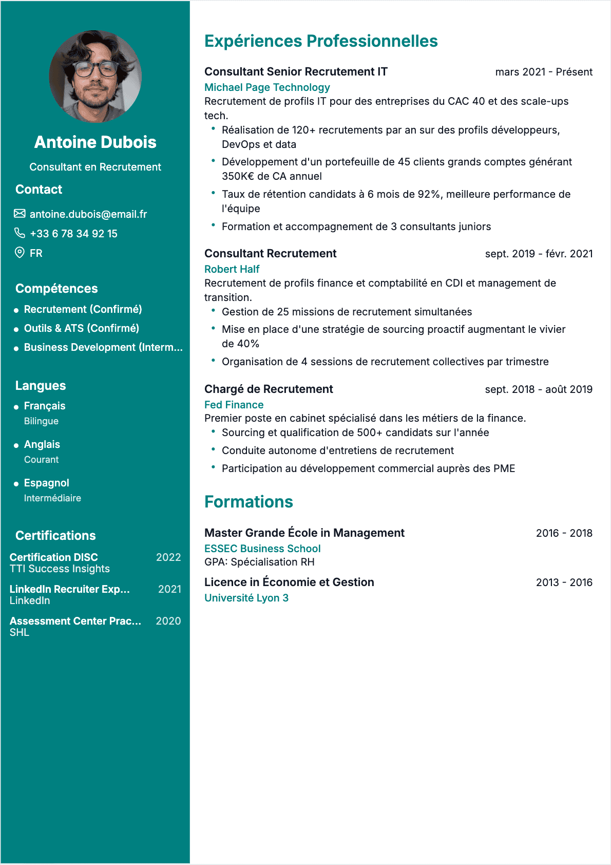 CV Recruteur Confirmé - CV Recruteur