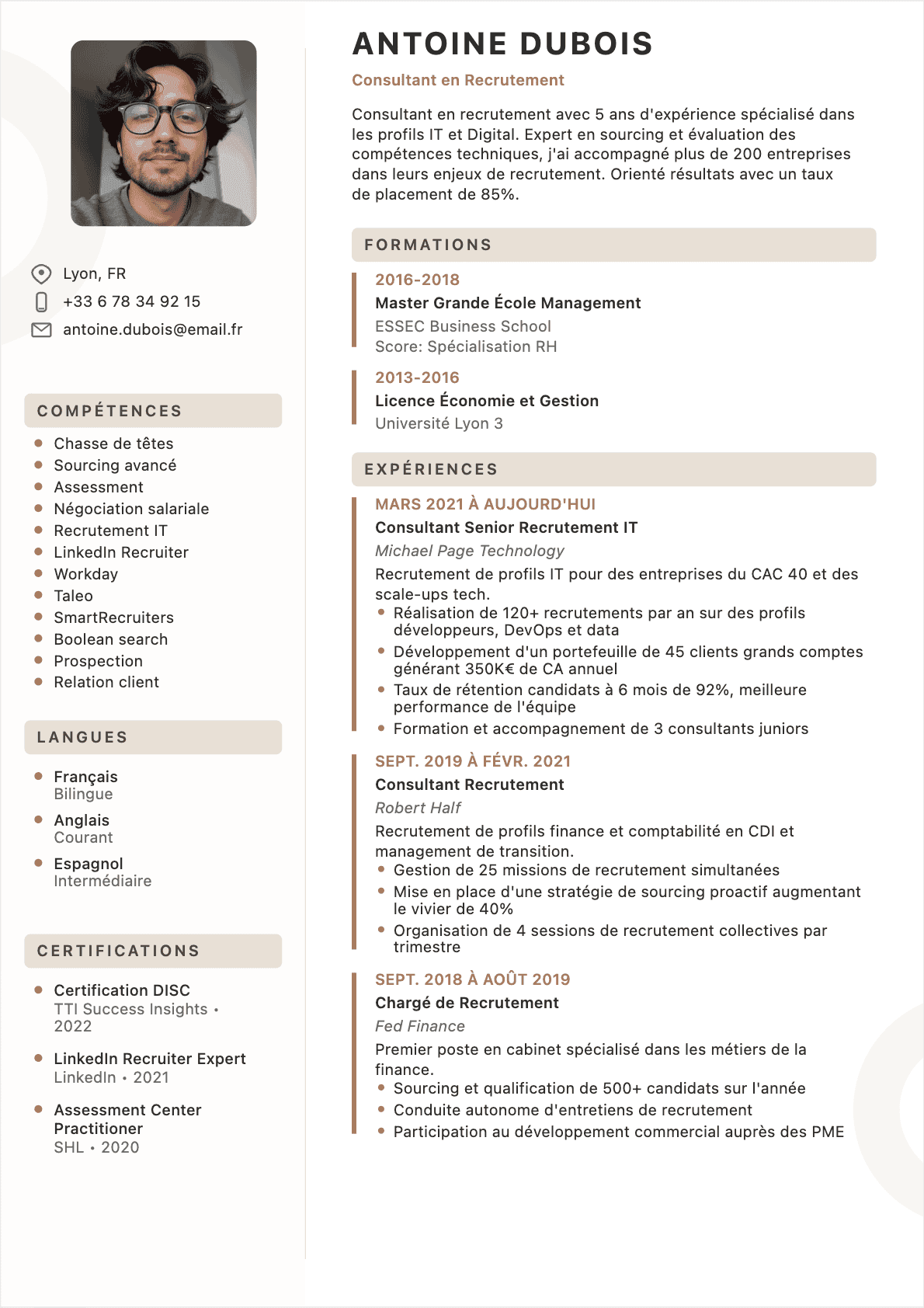 CV Recruteur Confirmé - CV Recruteur