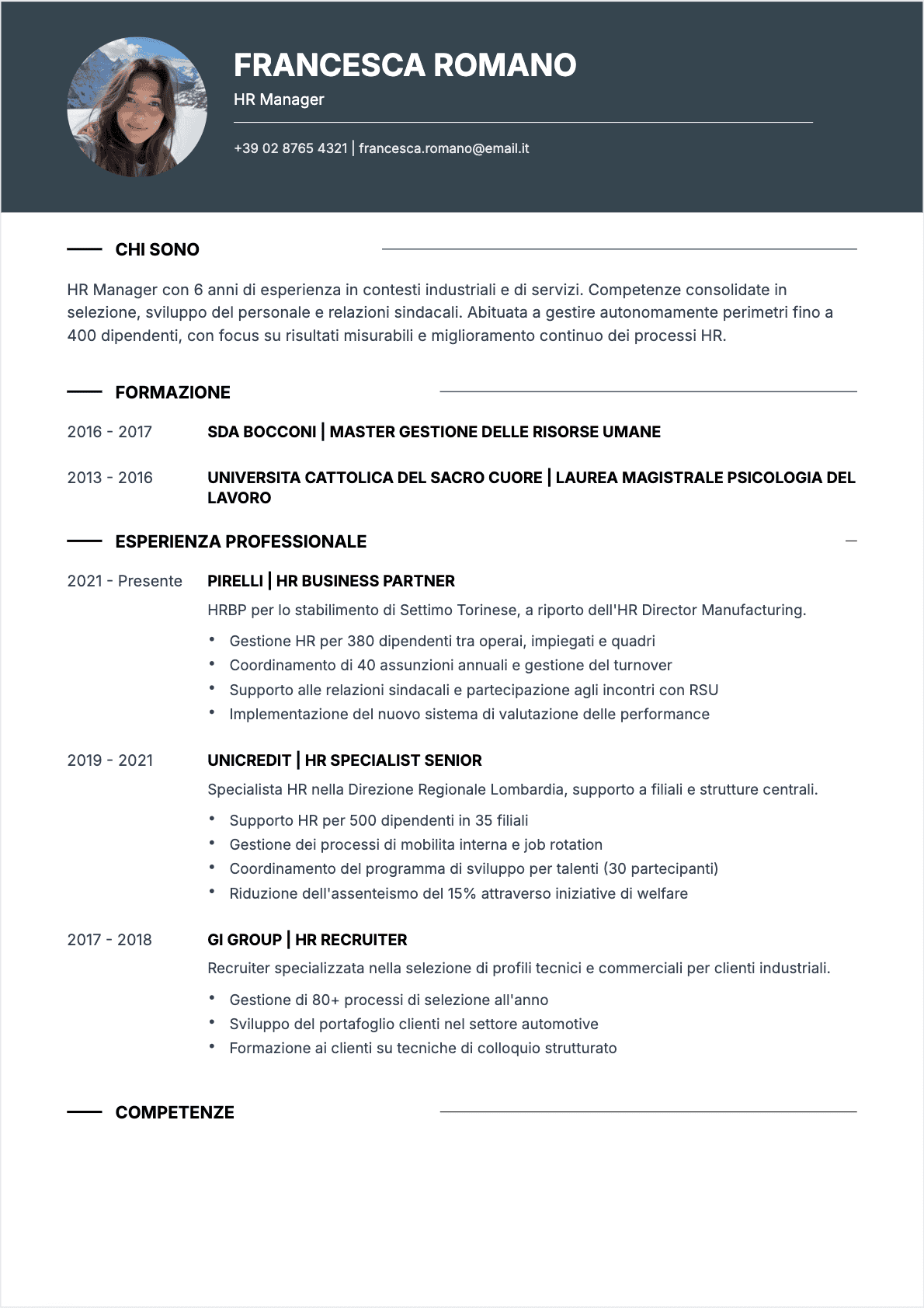 Hr Manager Confirmé - CV Hr Manager