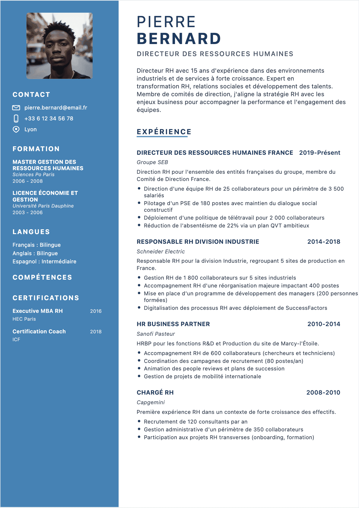 CV Responsable RH Senior - CV Responsable RH