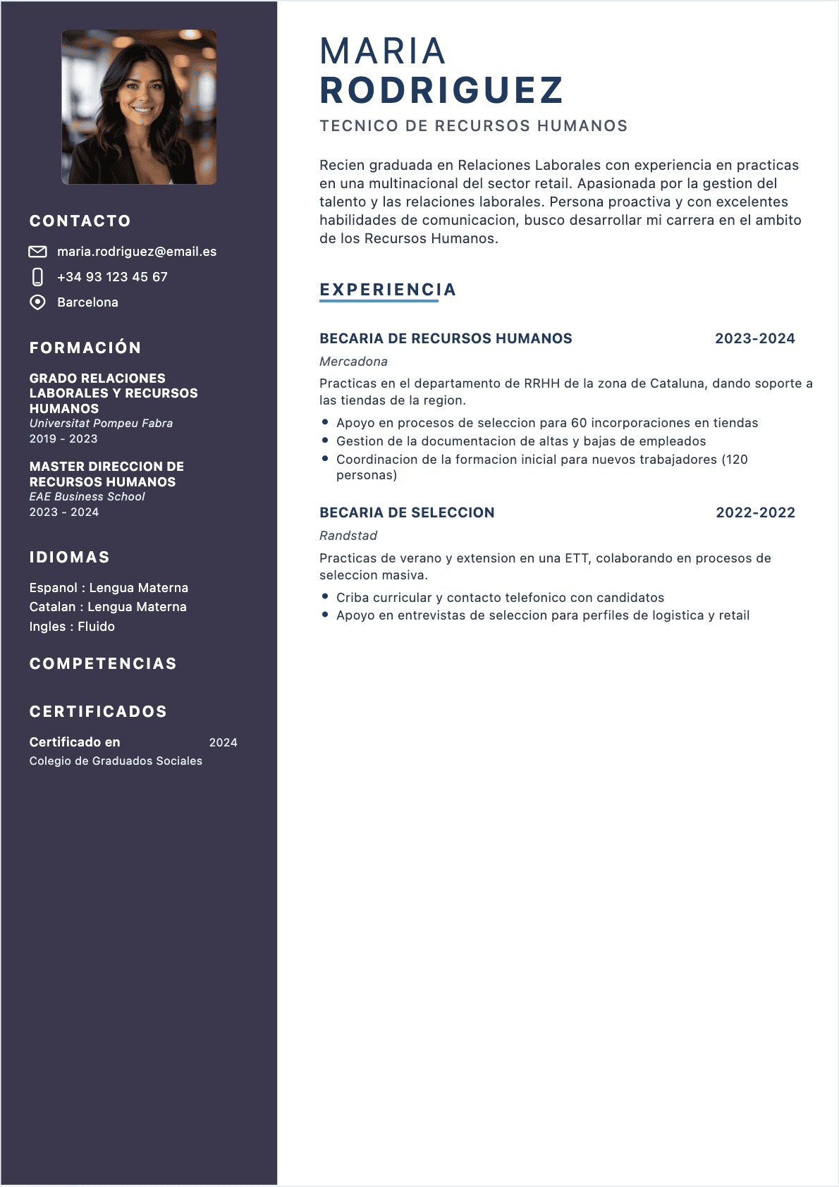 CV Hr Manager Junior - CV Hr Manager