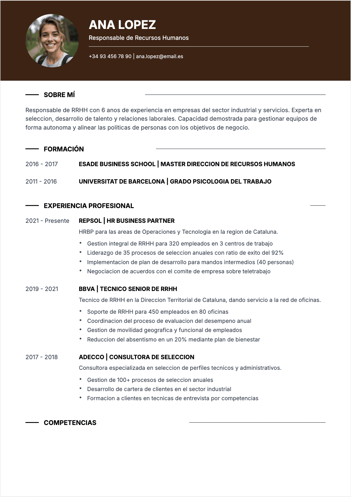 CV Hr Manager Confirmé - CV Hr Manager