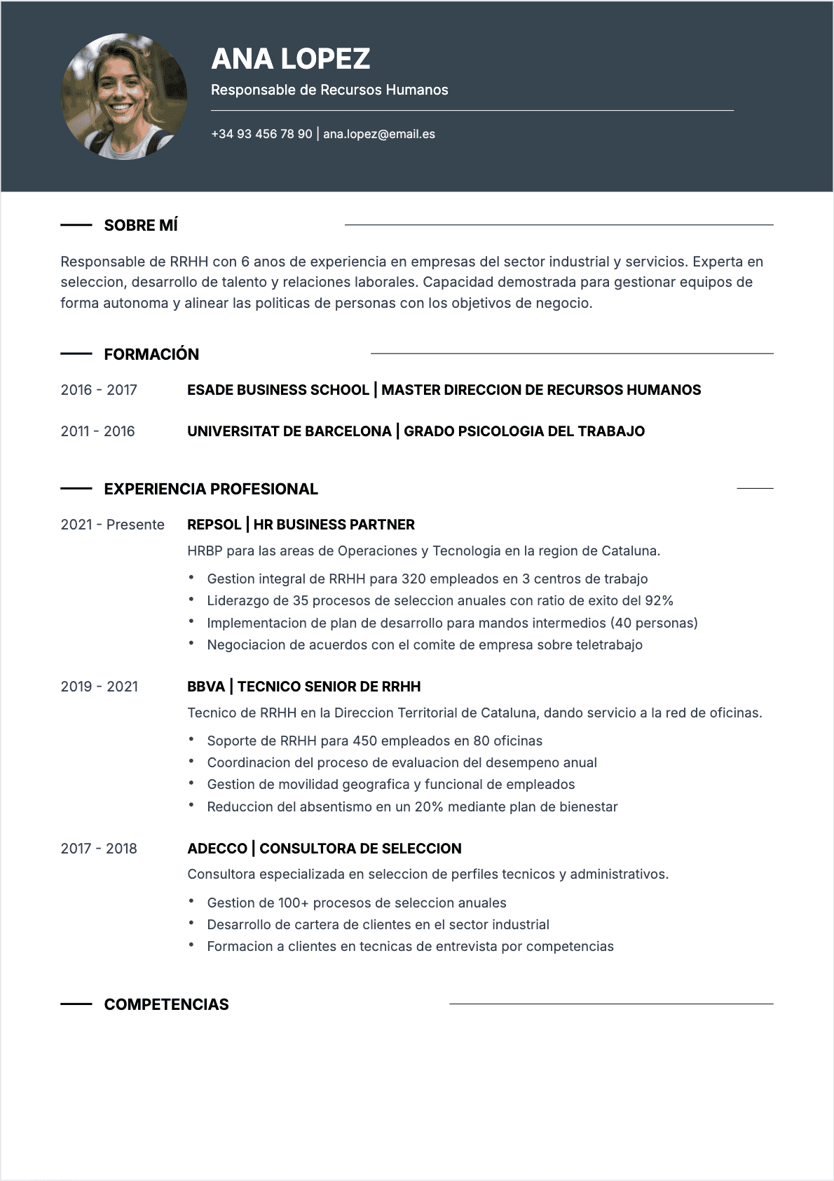 Hr Manager Confirmé - CV Hr Manager