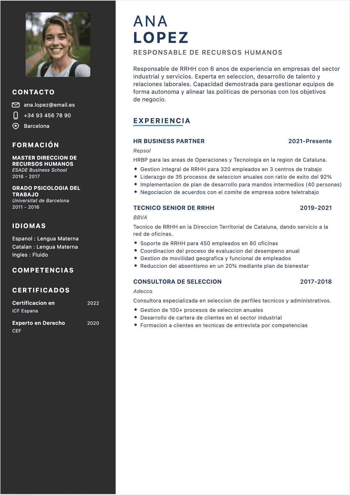 Hr Manager Confirmé - CV Hr Manager