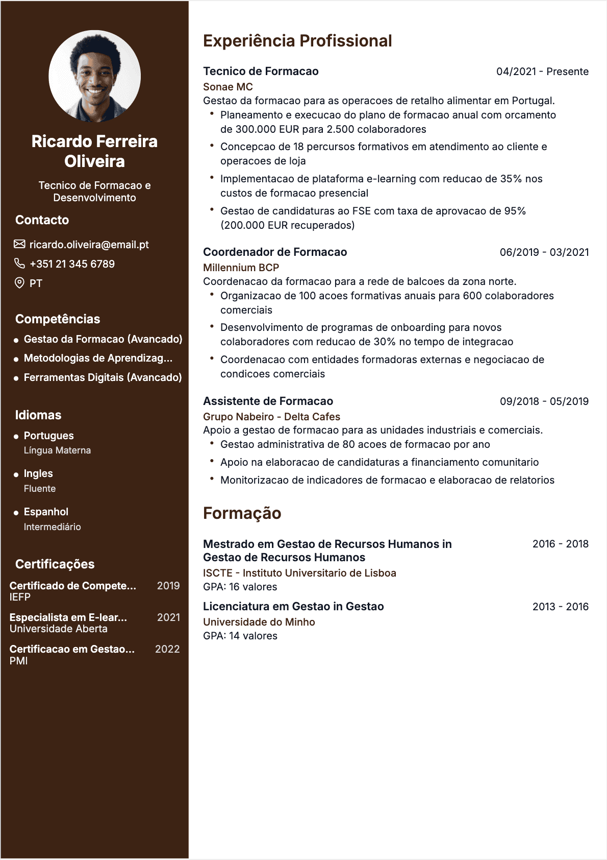 CV Responsável de formação Confirmé - CV Responsável de formação