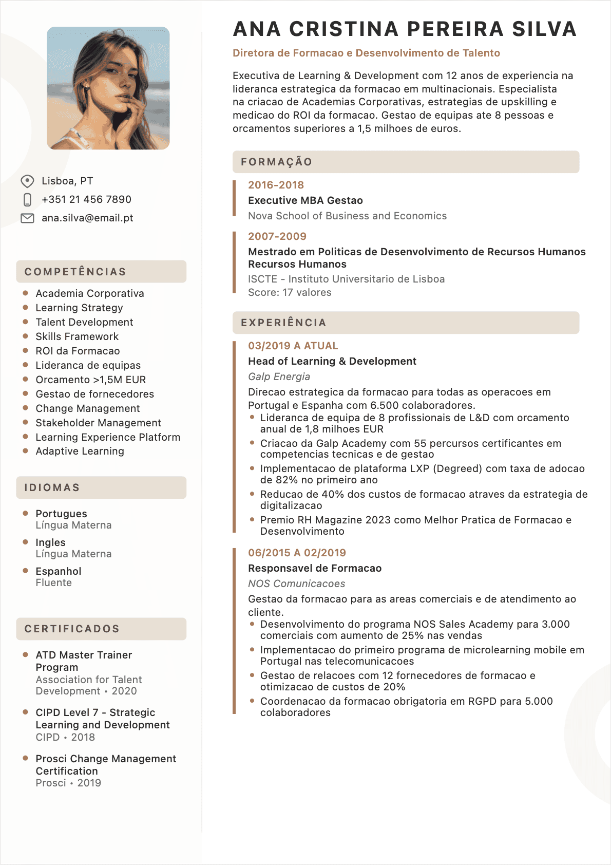 CV Responsável de formação Senior - CV Responsável de formação